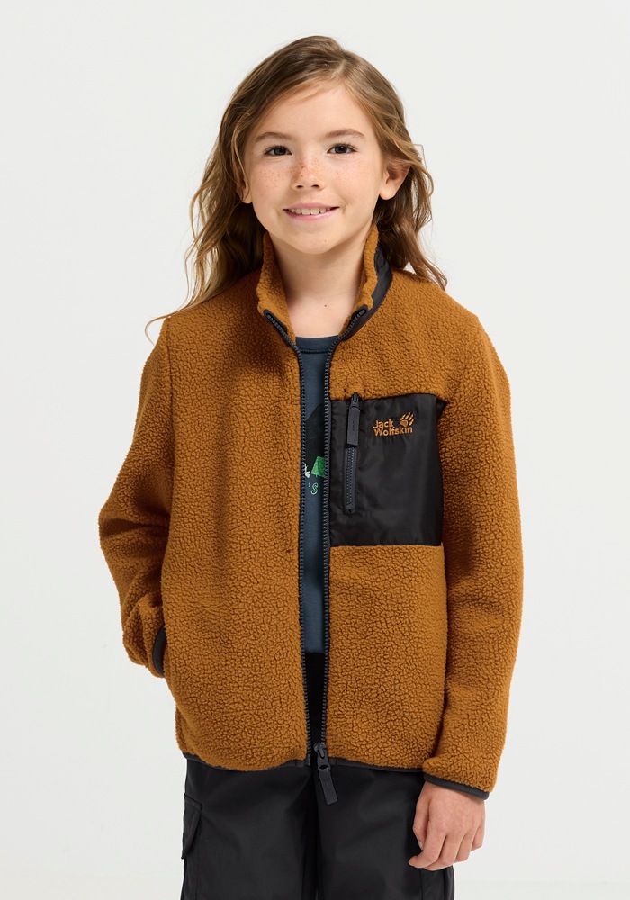 Jack Wolfskin Fleecejacke »LITE CURL FZ K« atmungsaktiv, Übergangsjacke, aufgesetzte Brusttasche mit Zipper