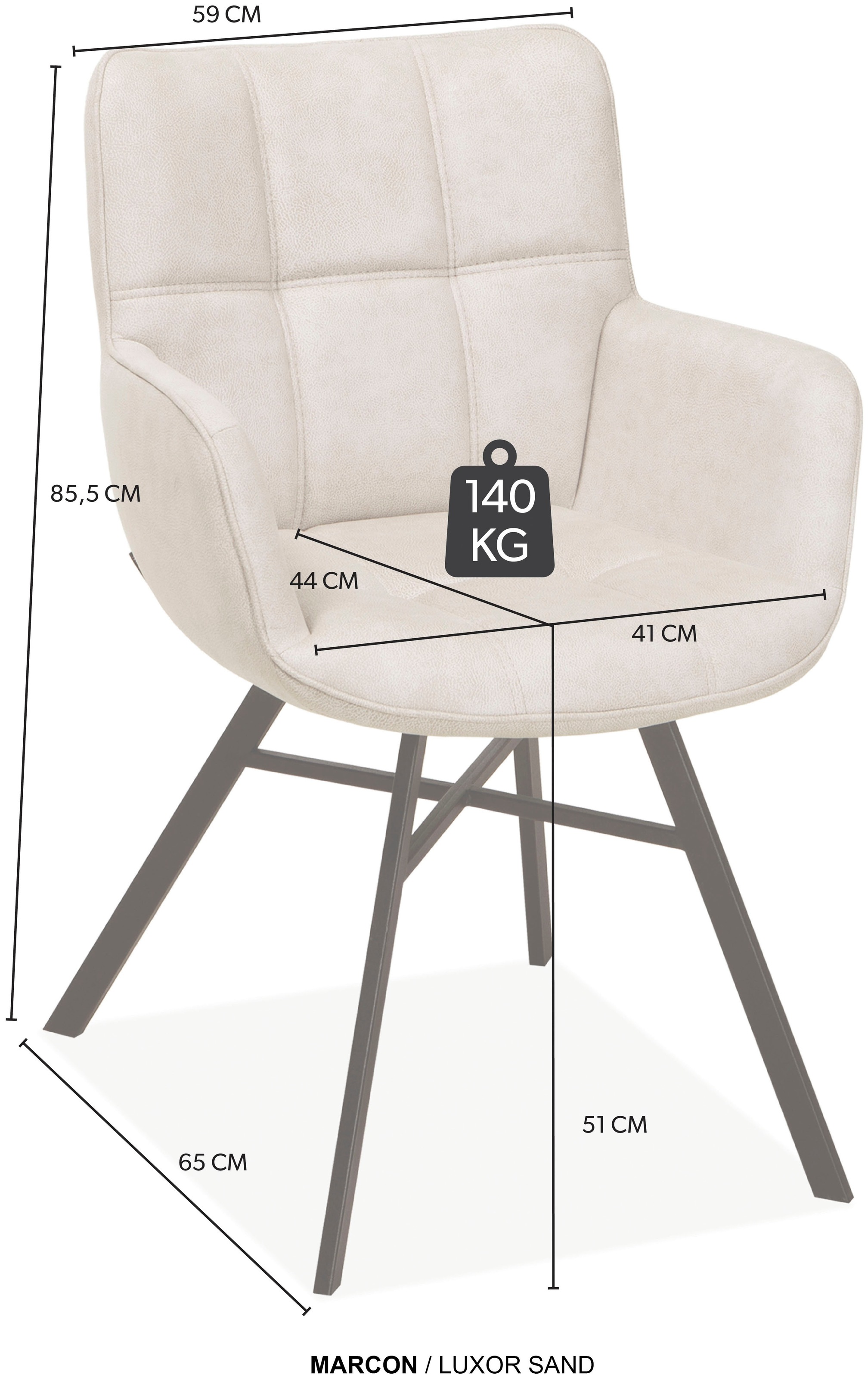 OMG Design Armlehnstuhl »Marcon«, (Set), 2 St., Stoff, Esszimmerstuhl, pflegeleichter Bezug