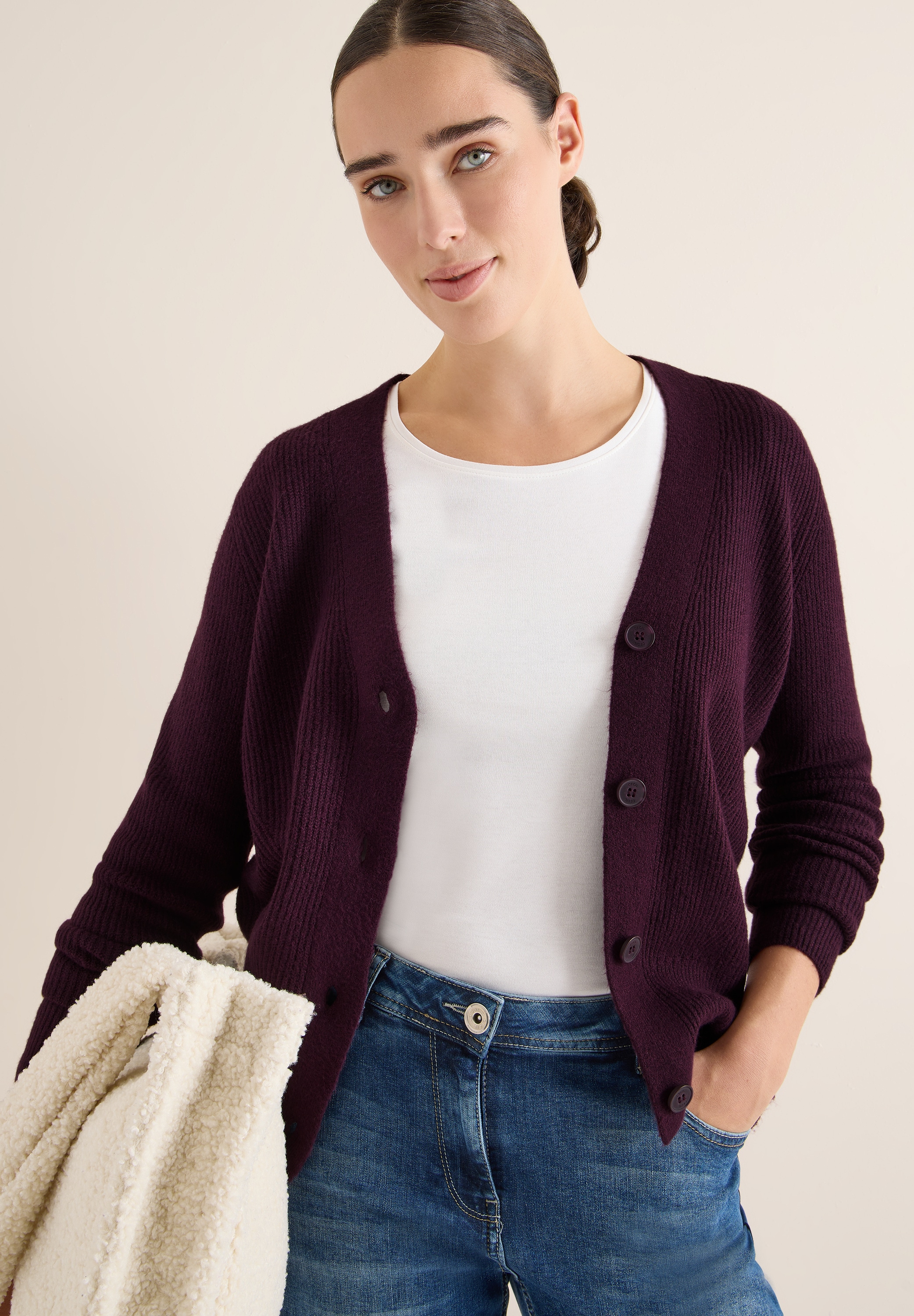 Cecil Cardigan mit Strukturdetail und Knopfleiste günstig online kaufen