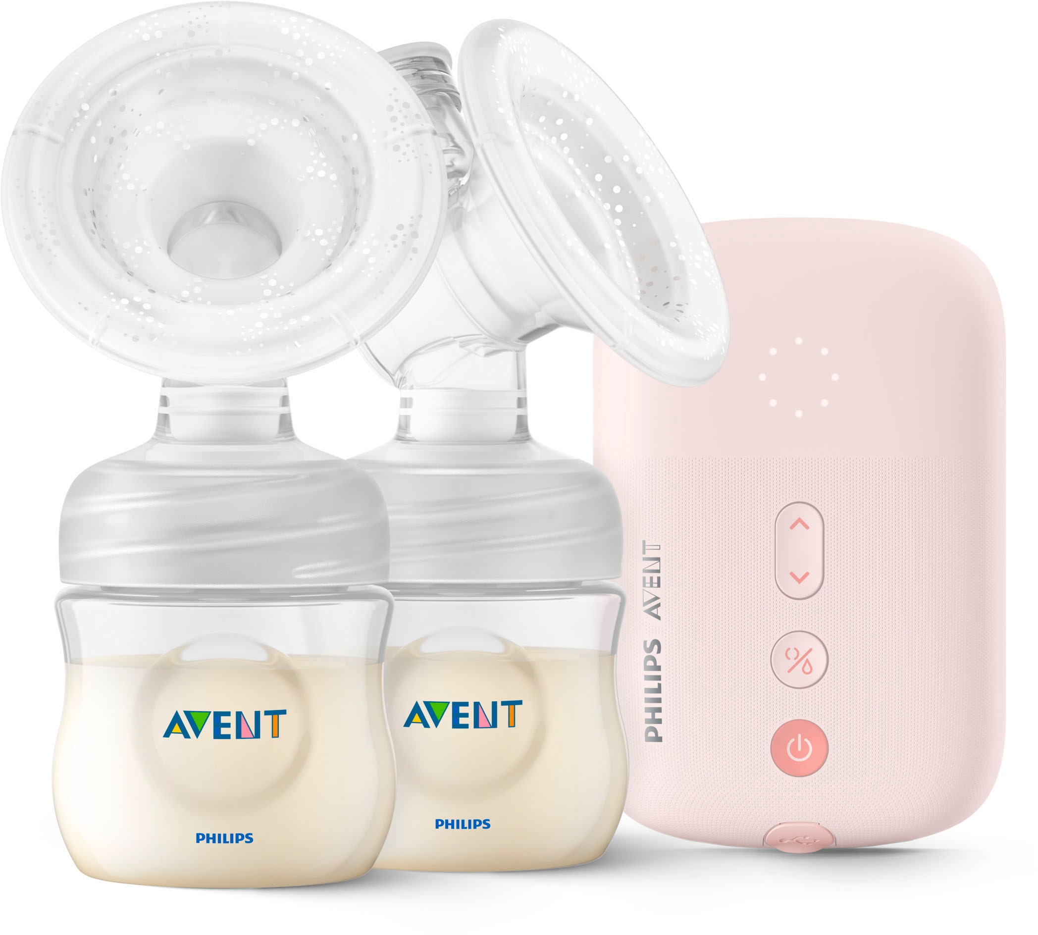 Philips AVENT Elektrische Doppelmilchpumpe »SCF397«, (Set, 12 tlg.), mit 2 x 120 ml Natural Flaschen