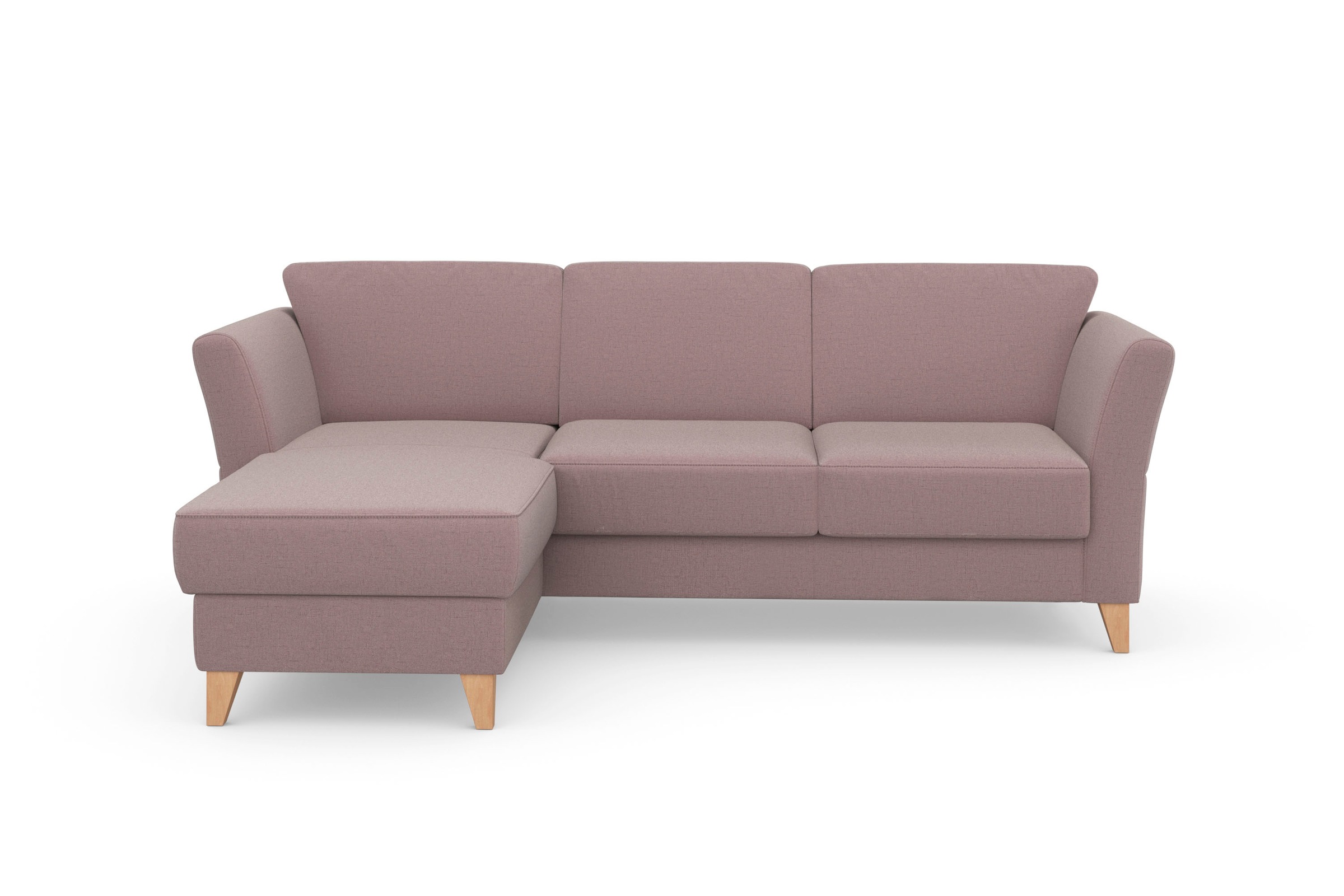 Ecksofa SIT & MORE "Visby L-Form", rosa (altrosa), B:248cm H:87cm T:162cm, Sofas, Ecksofa, Wahlweise mit Bettfunktion und Bettkasten, frei im Raum stellbar