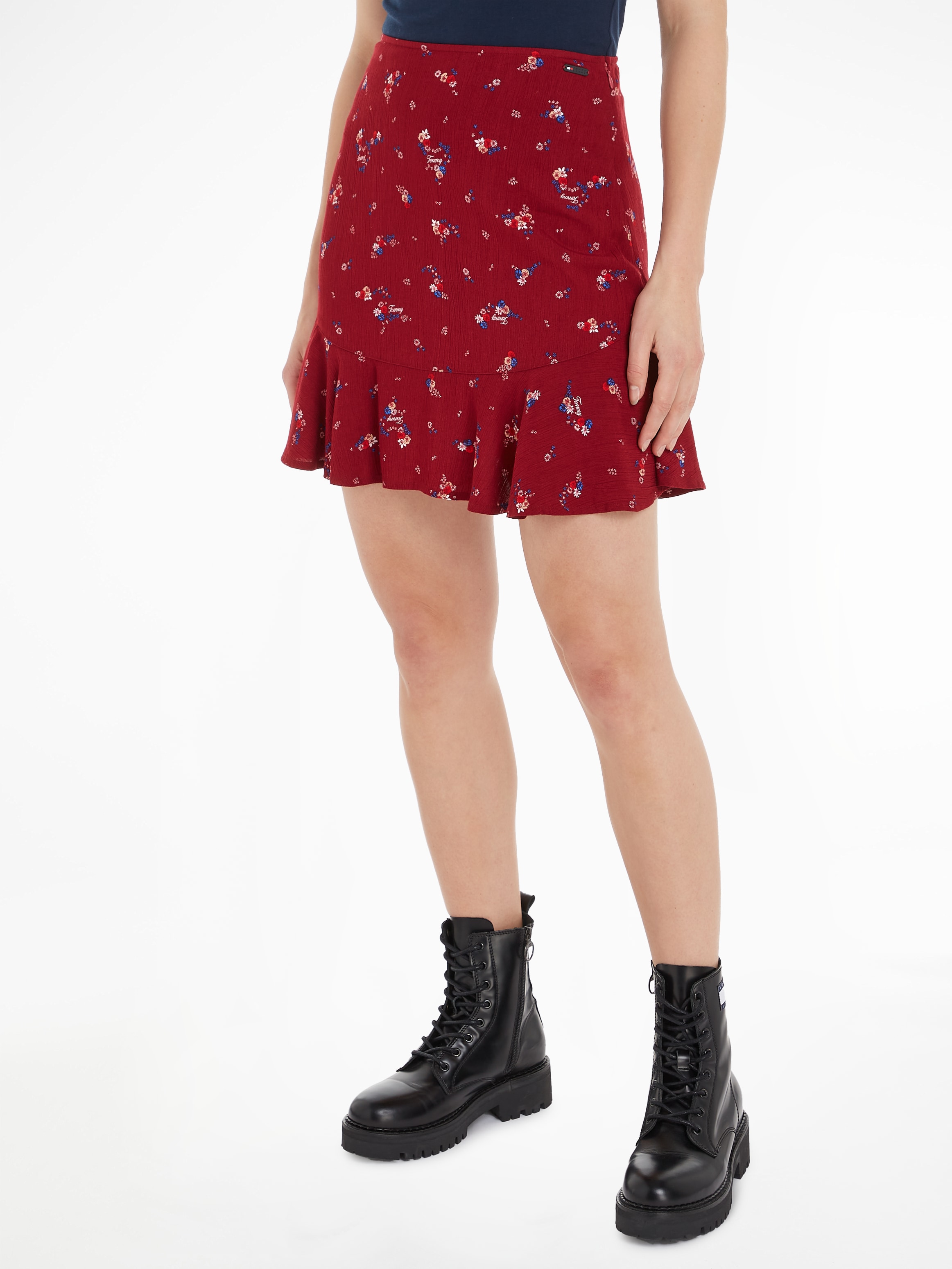 Tommy Jeans Minirock »TJW FLORAL TIERED MINI SKIRT«, Webrock mit Blumenprint