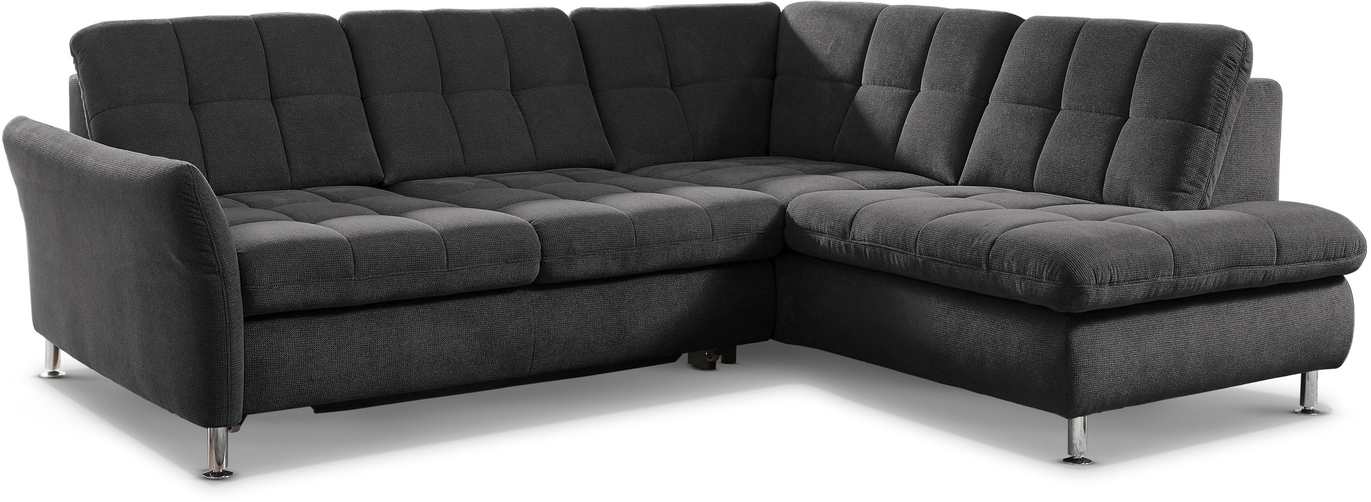 Die PlanBar Ecksofa "MP-IN20016 L-Form mit Federkern-Polsterung" wahlweise mit Kopfstützen und Schlaffunktion, mit Federkern-Polsterung