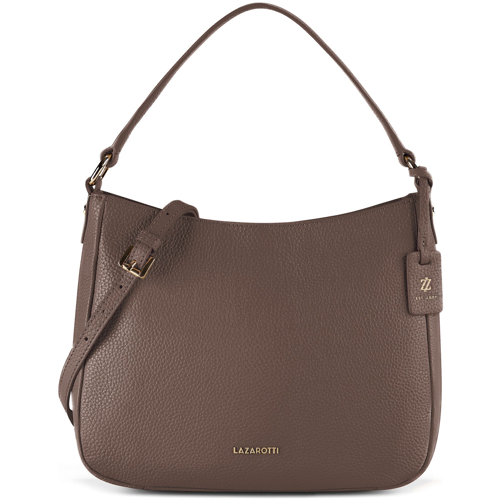 Lazarotti Schultertasche "Bologna Leather Hobo Schultertasche Leder 27 cm"
