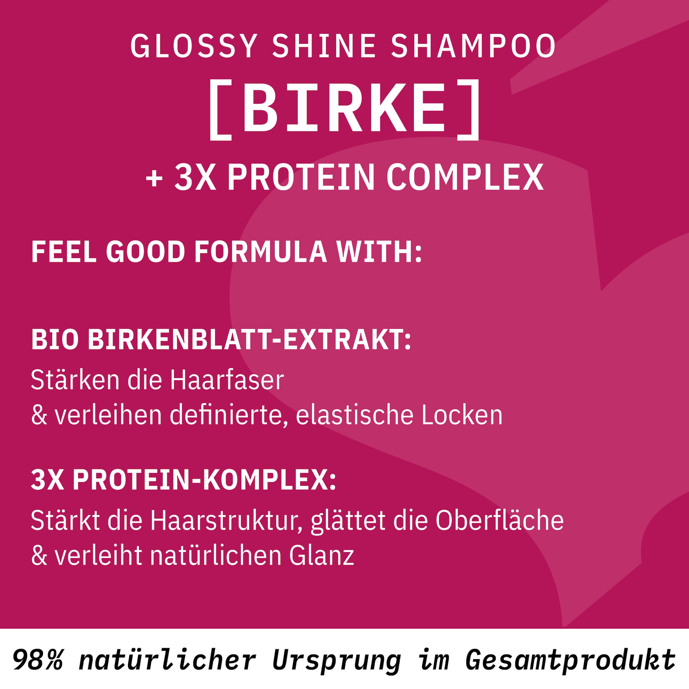 SANTE Haarshampoo »Glossy Shine Shampoo Birke +3-fach Protein Komplex« für glanzloses Haar, mit Birkenblattextrakt, vegan formuliert
