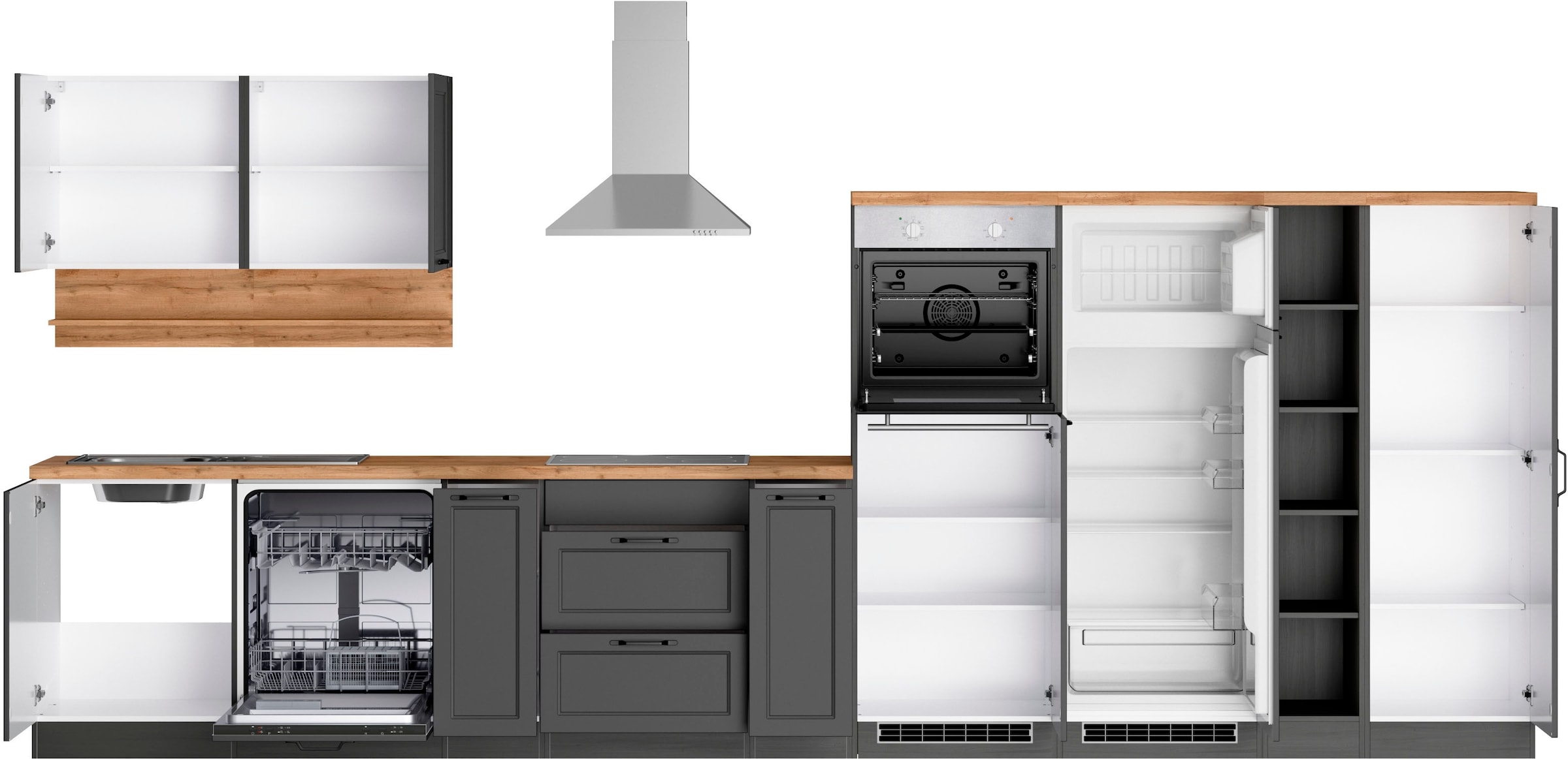Kochstation Küche »KS-Lana«, 440 cm breit, wahlweise mit oder ohne E-Geräte