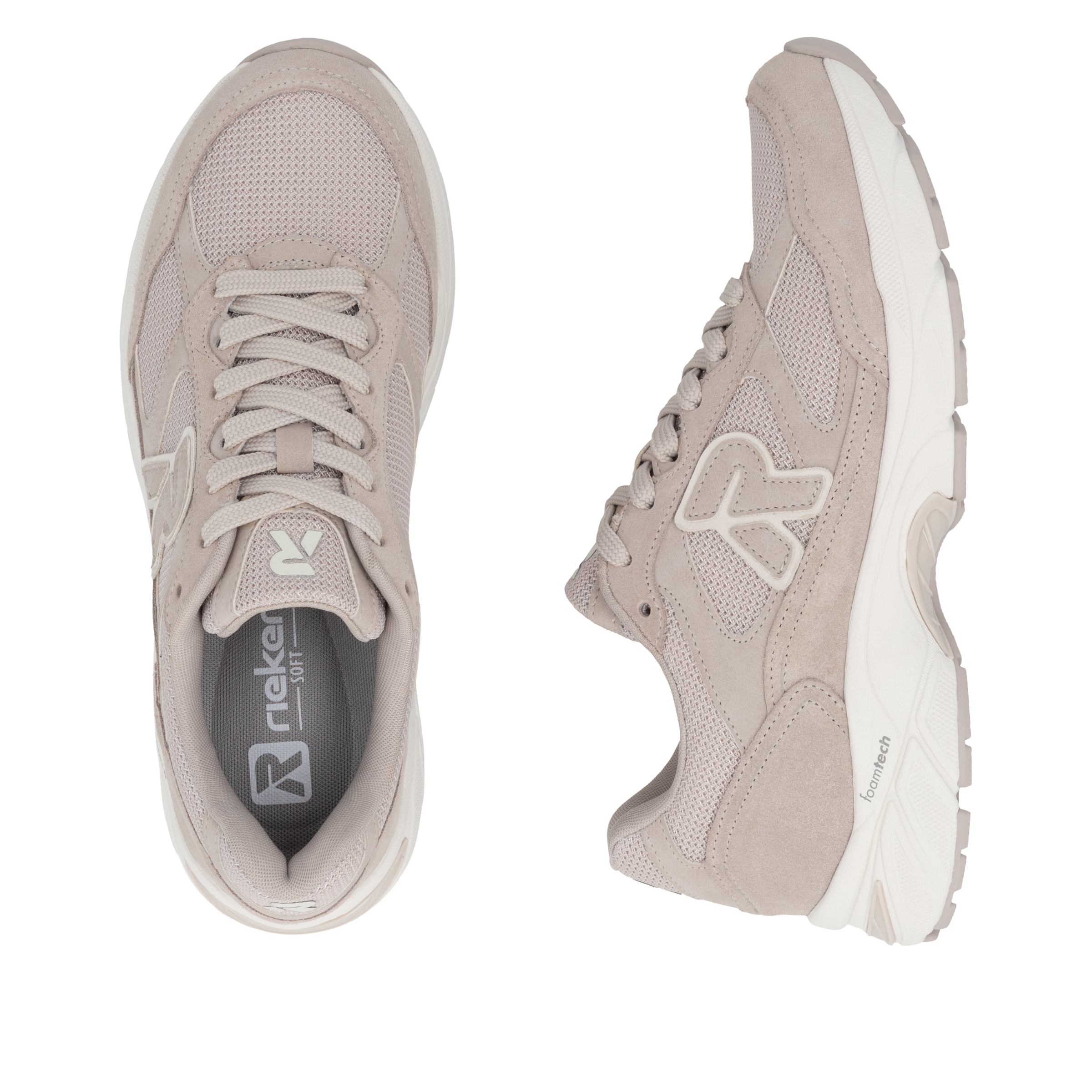RIEKER Sport Sneaker  Halbschuh, Schnürschuh mit Logoemblem und Wechselfußbett