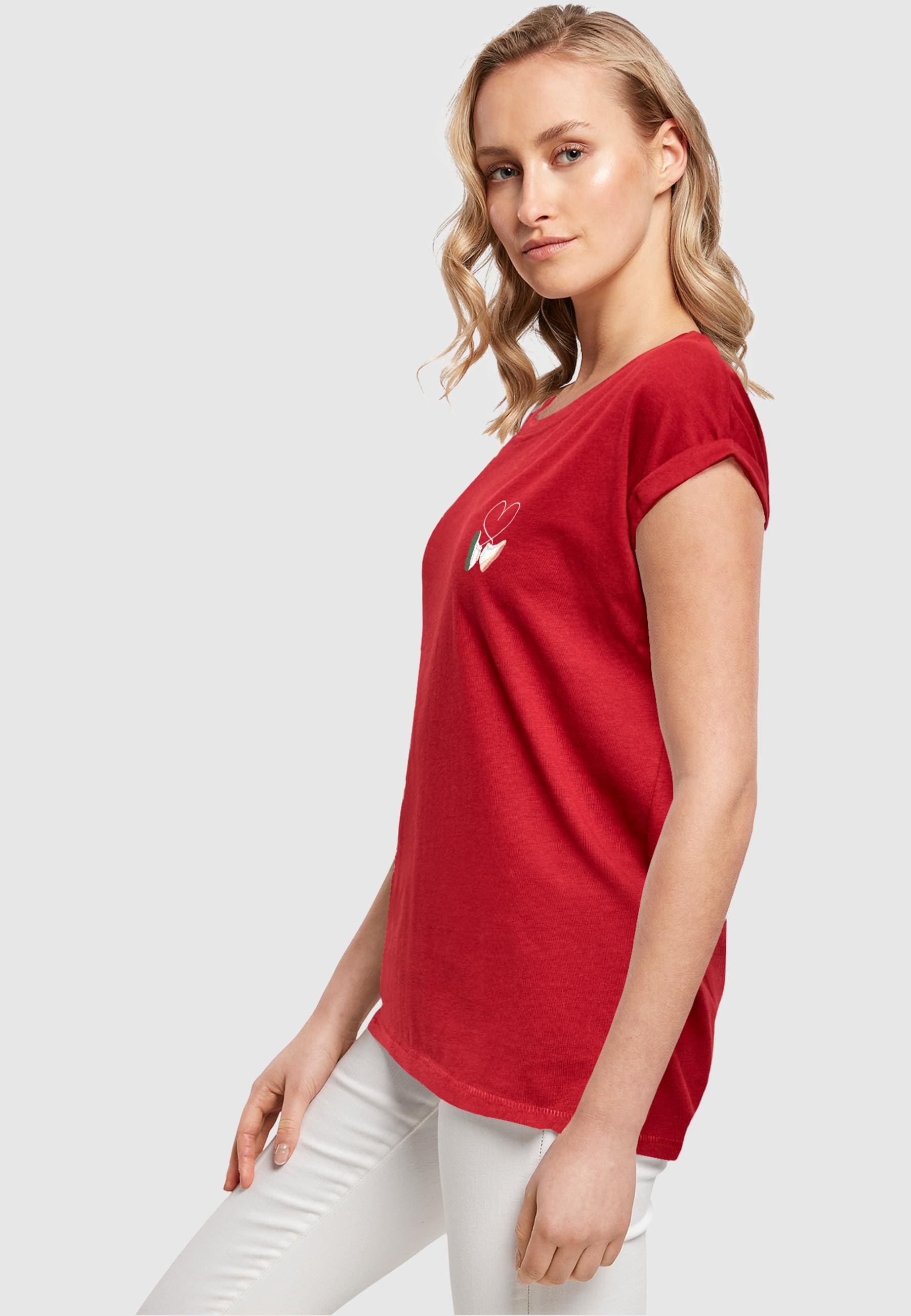 MisterTee Kurzarmshirt »MisterTee Damen Ladies Kicks Love EMB Tee«, (1 tlg.)