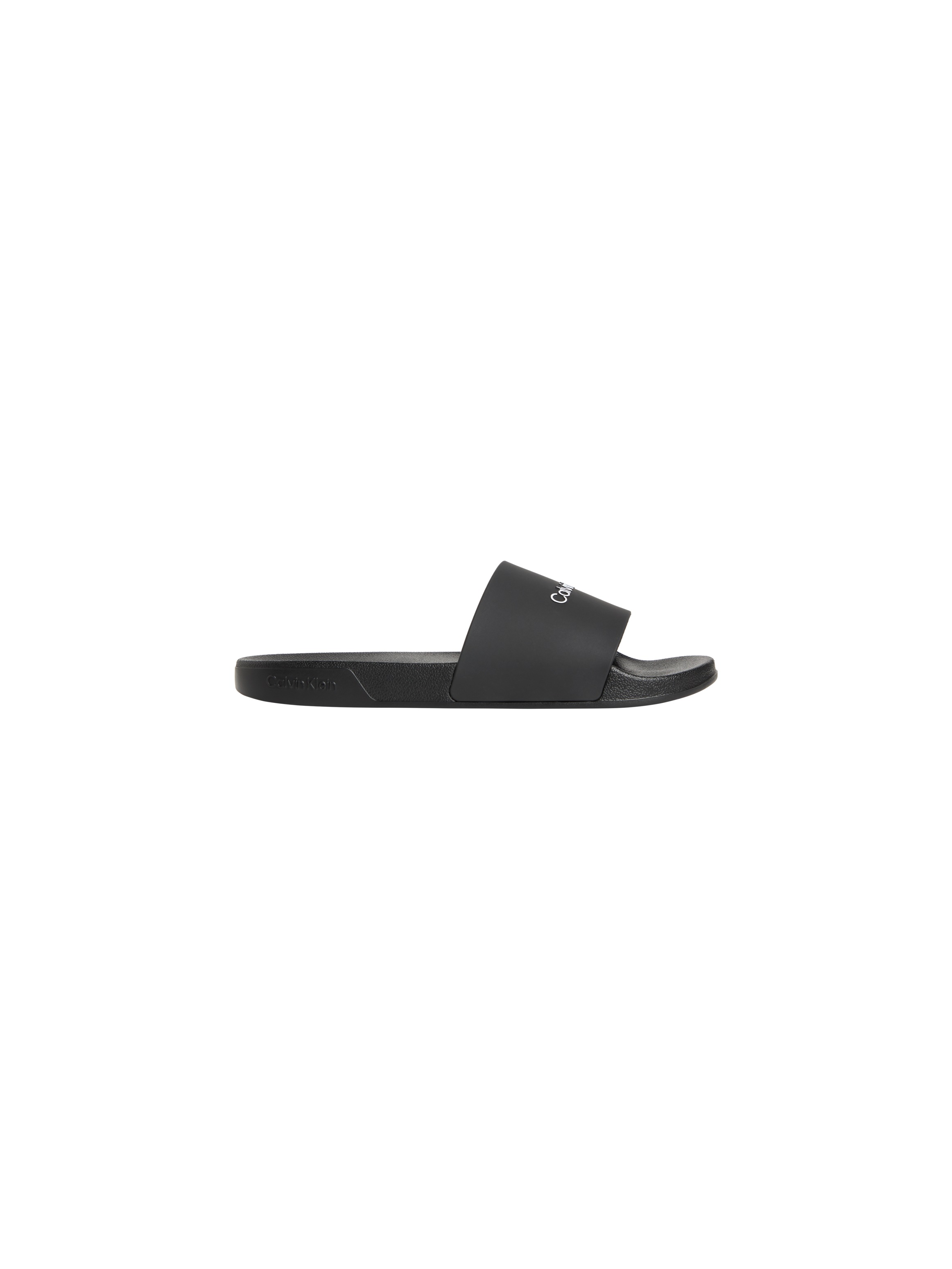 Badepantolette CALVIN KLEIN "ESS SLIDE MONOBRAND CV", Damen, Gr. 44, schwarz, Synthetik, unifarben, Basic, Schuhe, Strandschuh, Pool Slides, Flat, Sommerschuh, Pantolette mit Logo 3
