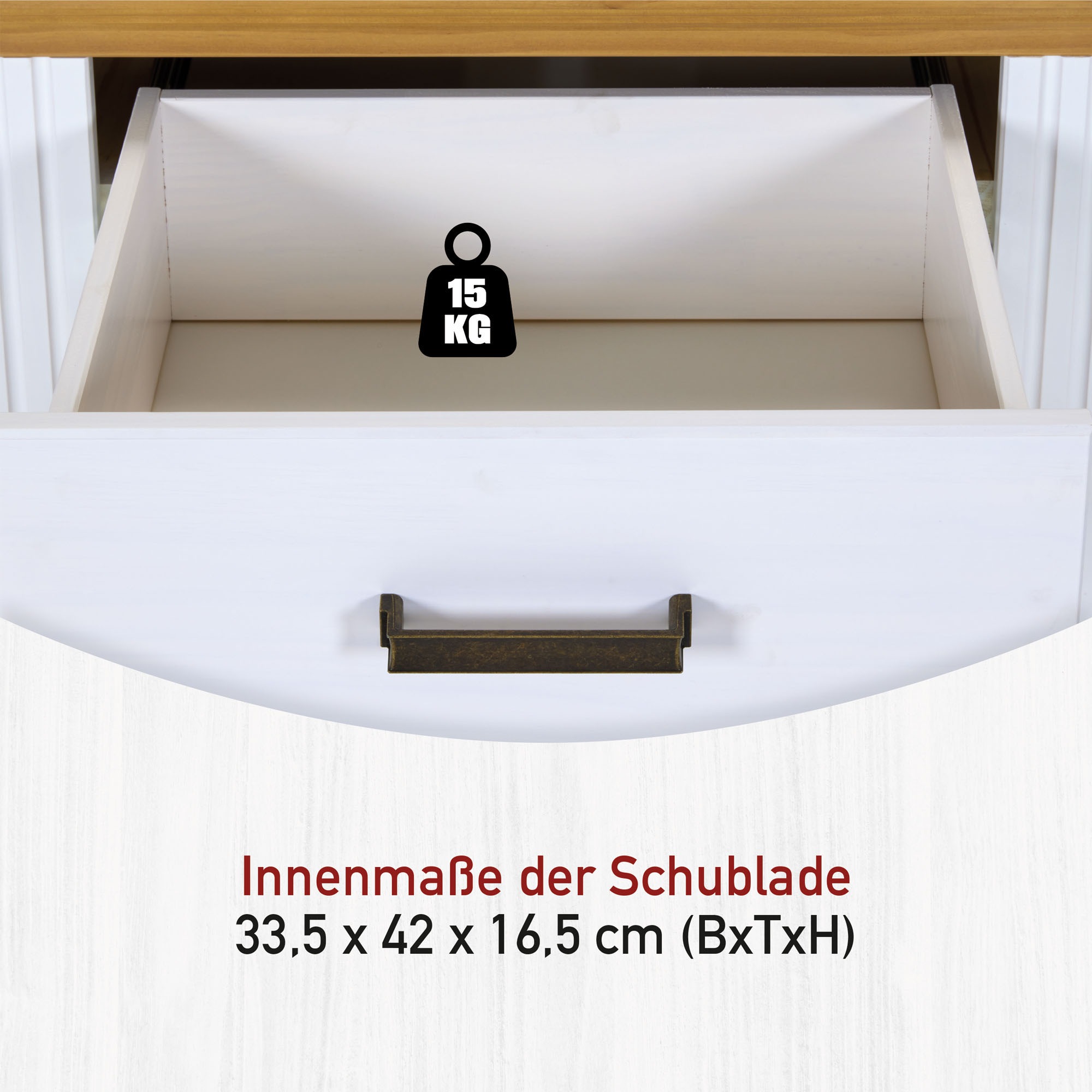 Inter Link Nachtkommode »Nachtkommode Maluno« 1 Stk. tlg. Kiefer Massiv, Soft-Close, Stauraum, BxTxH: ca. 68 x 41 x 53,2 cm