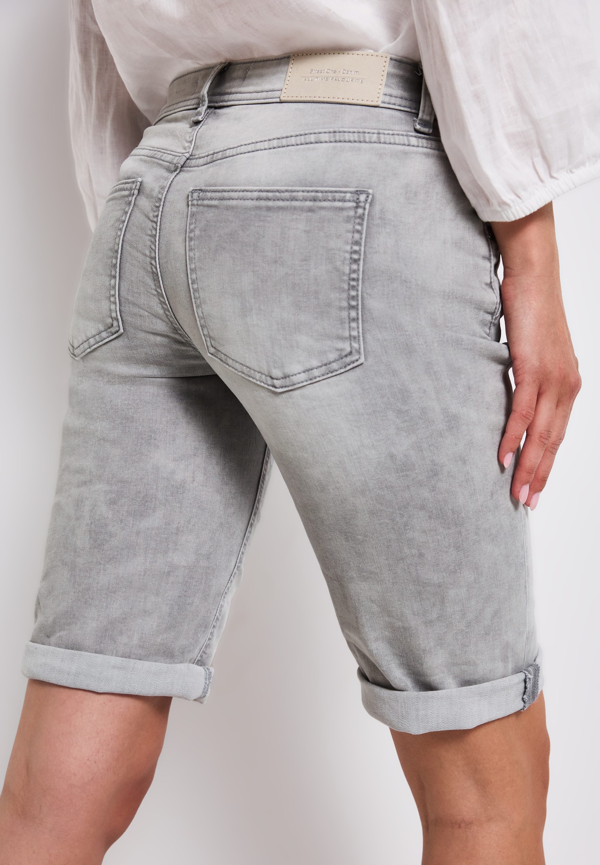 STREET ONE Bermudas »Style Jane«, Jeans mit Slim Legs und Stretch