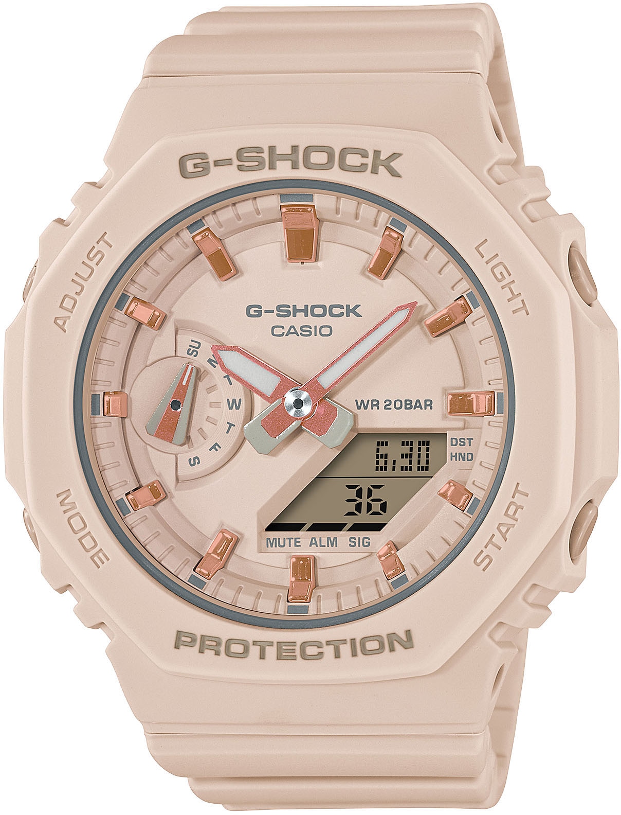 CASIO G-SHOCK Chronograph »GMA-S2100-4AER«, Quarzuhr, Armbanduhr, Damen, Herren, digital, bis 20 bar wasserdicht