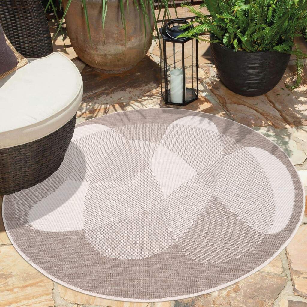 Carpet City Outdoorteppich »DUO RUG 5835« rund 5 mm Höhe Wendeteppich Wetterfest In- & Outdoor, Balkon, Terrasse, Wohnzimmer