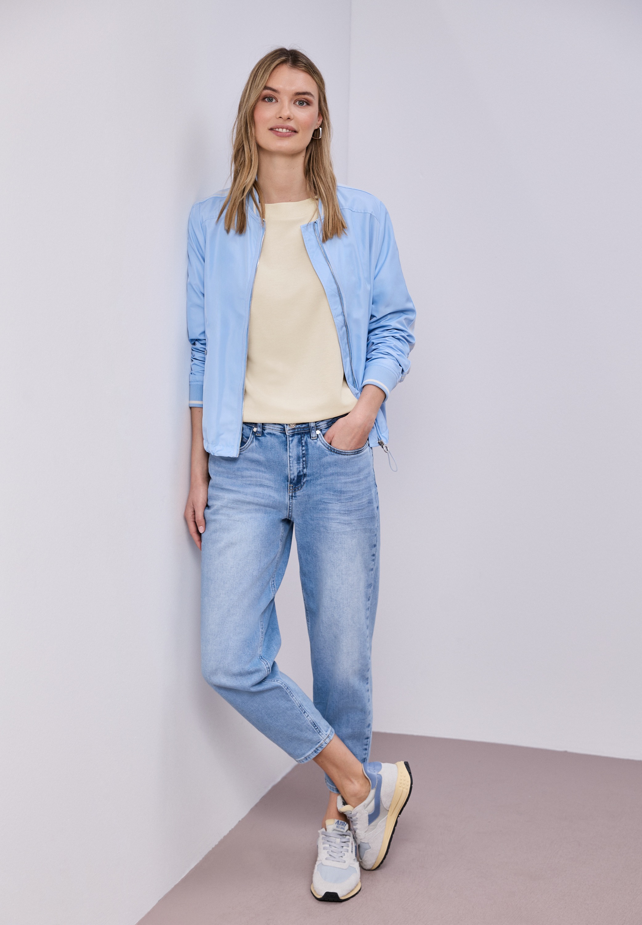 T-Shirt STREET ONE, Damen, Gr. 42, smoke beige, Stoff, 48% Viskose, 48% Polyester, 4% Elasthan, unifarben, comfort fit normal, U-Boot-Ausschnitt, normaler Saum, Shirts T-Shirt, mit U-Boot-Ausschnitt 3
