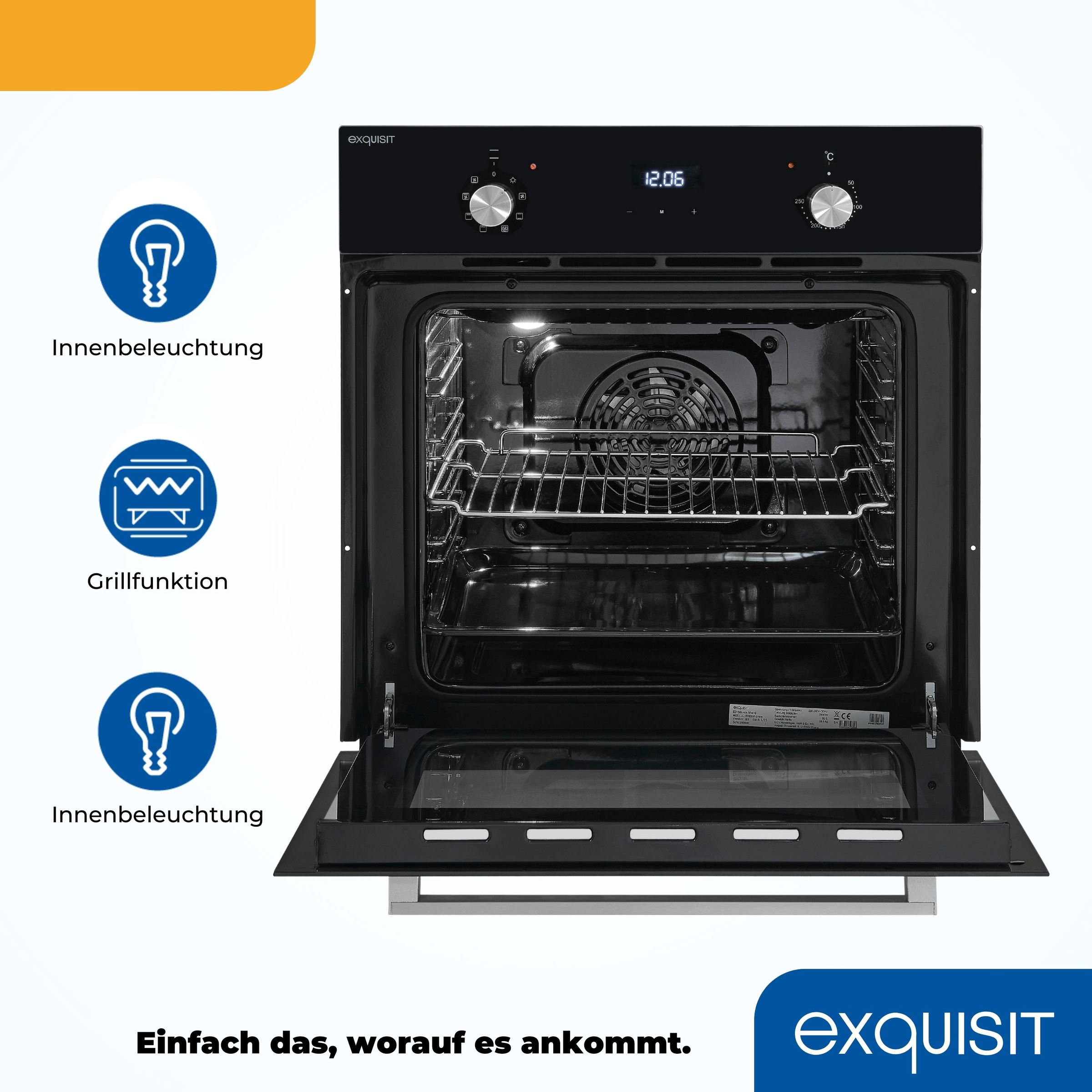 exquisit Einbaubackofen  »EBE 657-2H sw«