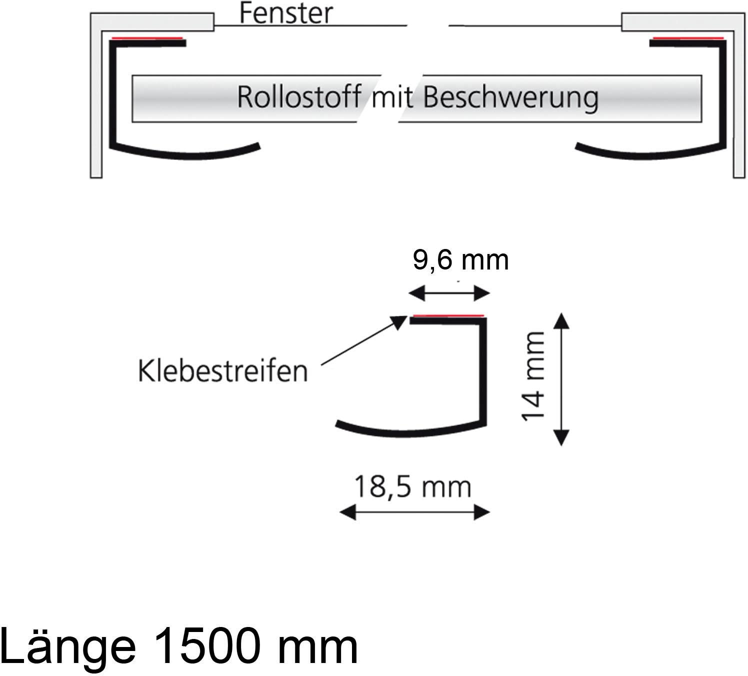 Liedeco Klebeschiene, (Set, 2 St.), selbstklebend