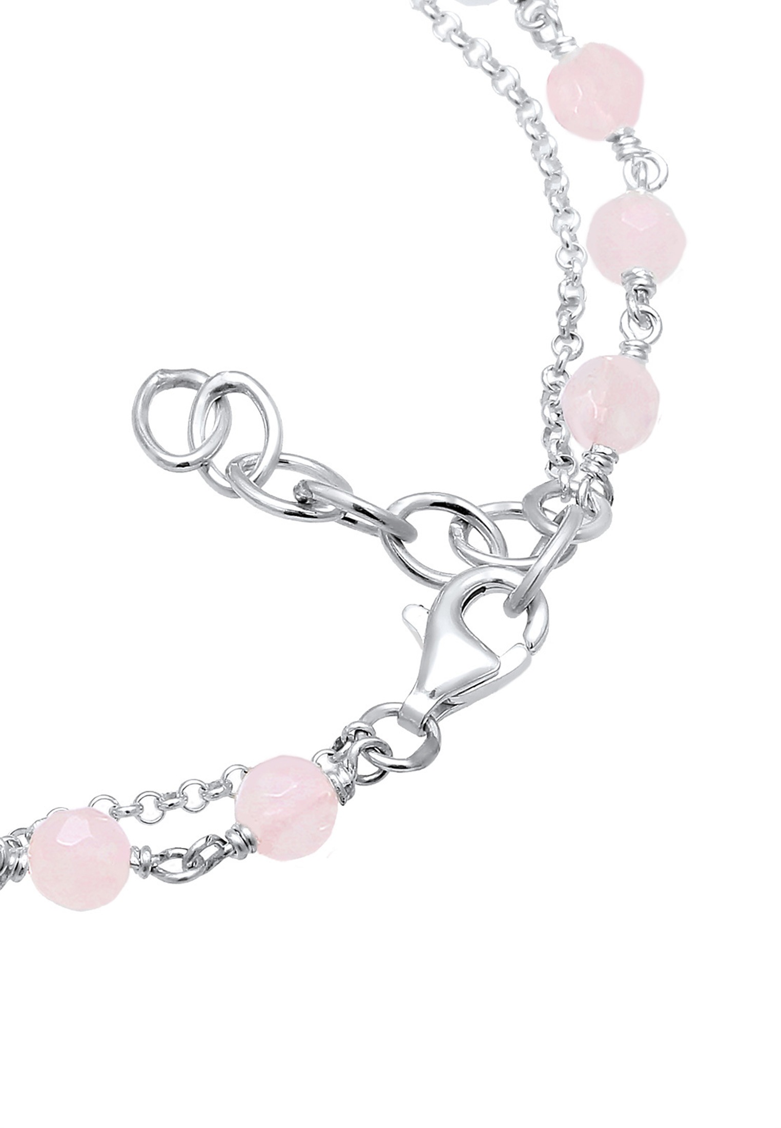 Elli Armband »Herz Quarz Perlen Rosé 925 Sterling Silber«
