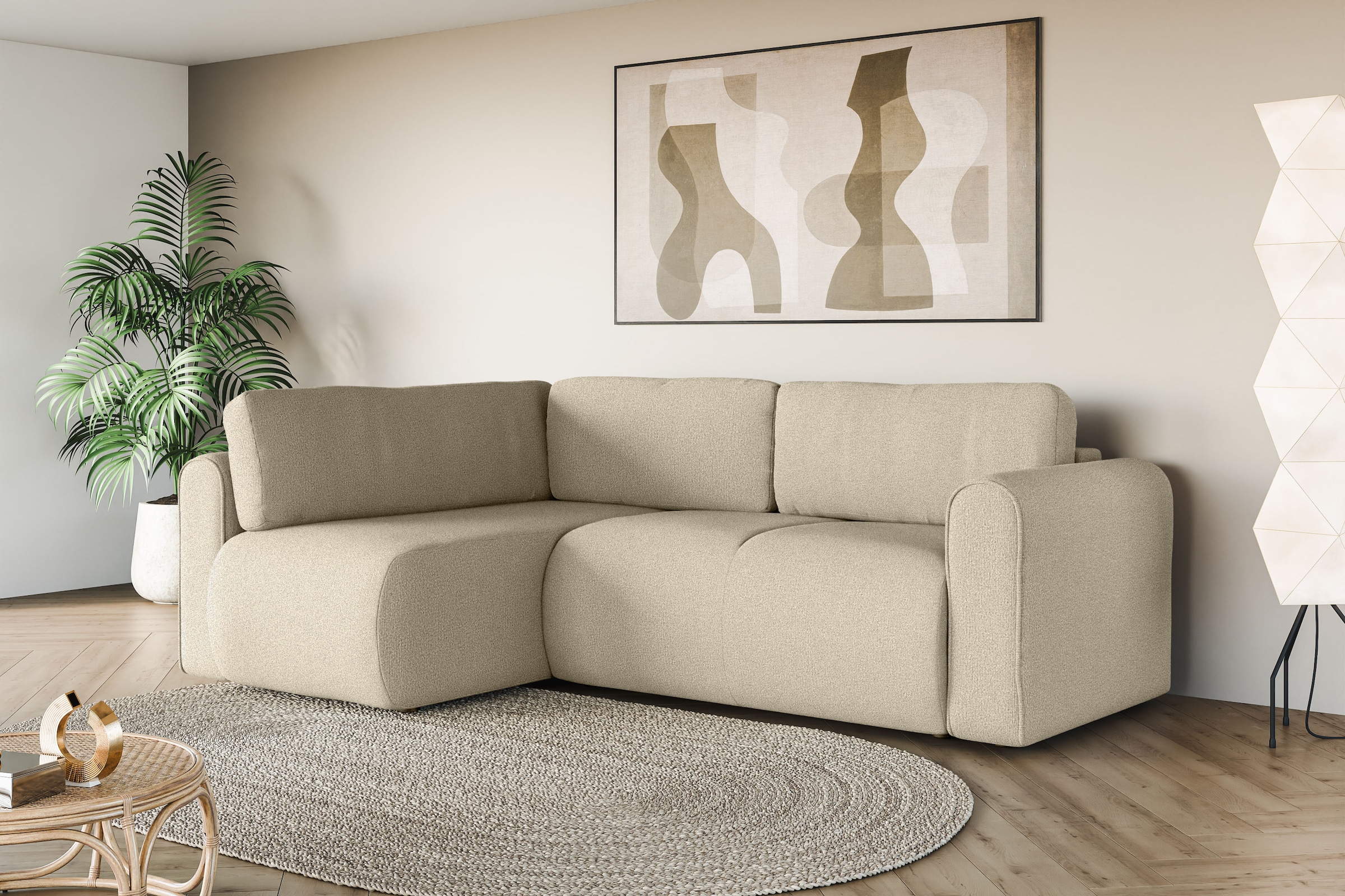 Ecksofa »Ecksofa Zacharia wahlweise mit Bettfunktion, BxTxH 250x166x86 cm«, L-Form mit...