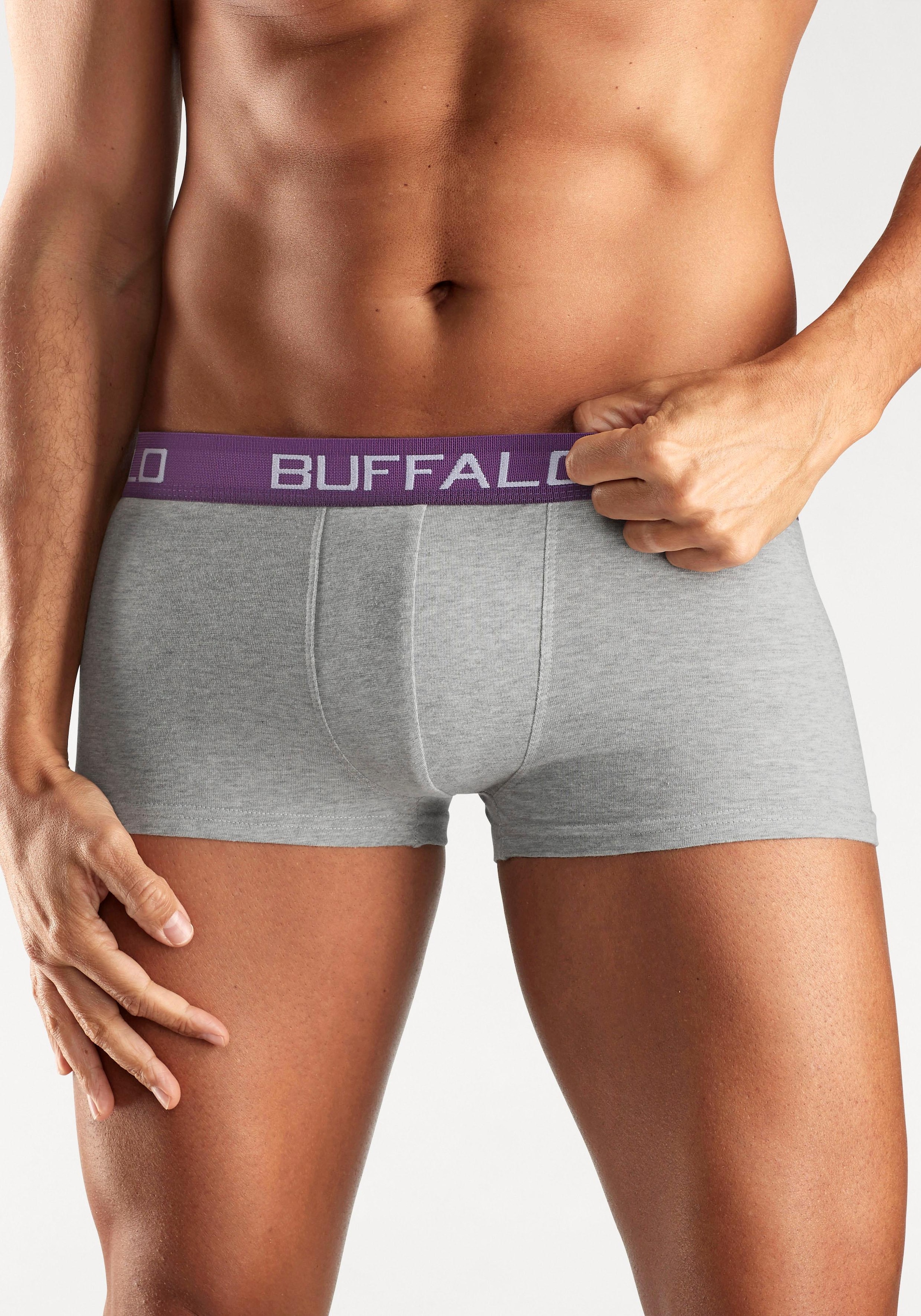 Buffalo Boxershorts, (Packung, 4 St.), in Hipster-Form mit Kontrastbund