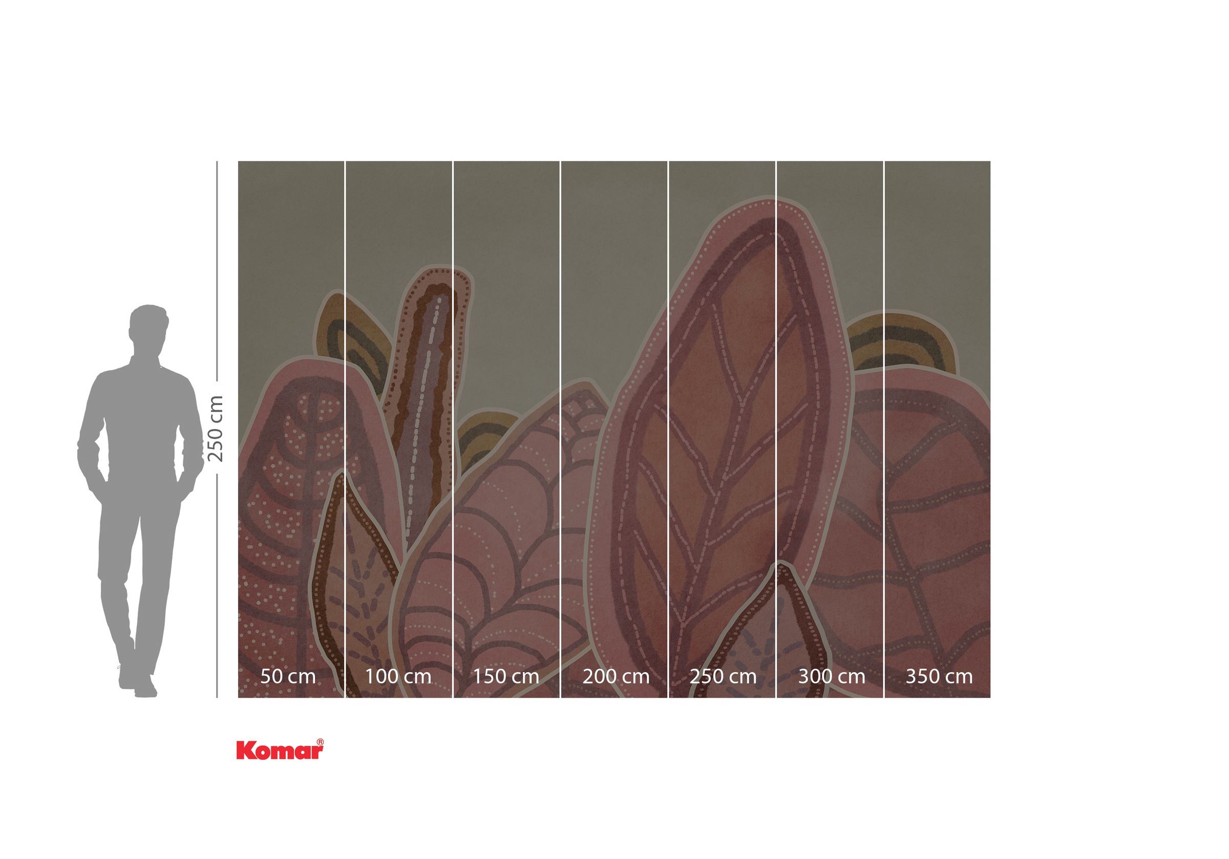 Komar Fototapete »Komar Vlies Fototapete - Papunya Leafs - Größe 350 x 250 cm«, bedruckt