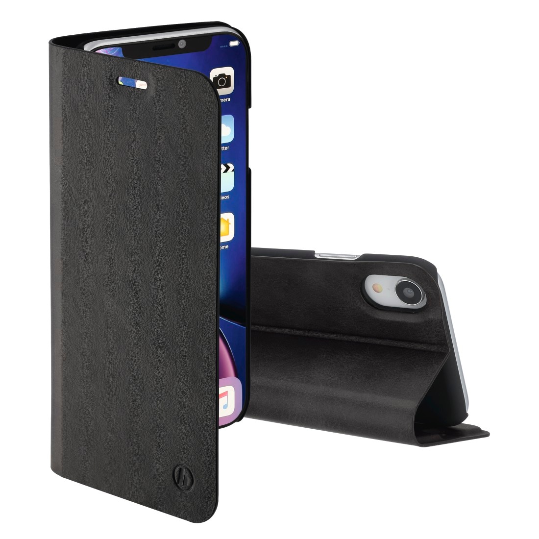Hama Smartphone-Hülle »Booklet für Apple iPhone XR schwarz, Kunstleder, Standfunktion«, iPhone XR, Wireless Charging kompatibel, Einsteckfach mit Fingeröffnung
