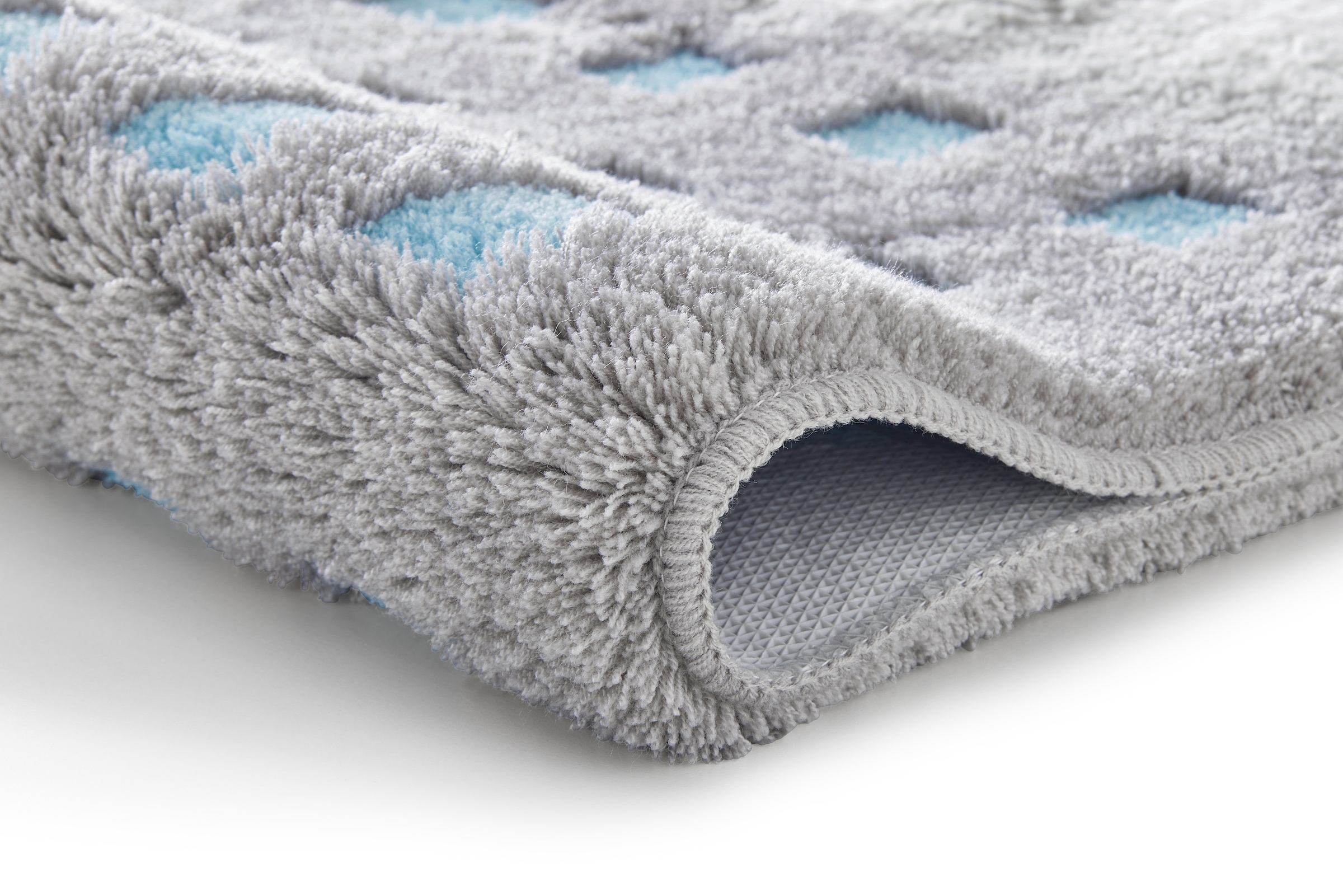 Kleine Wolke Badematte »Boxes«, rutschhemmend beschichtet, fußbodenheizungsgeeignet, Badteppich, modernes Design, Hoch/Tief Effekt