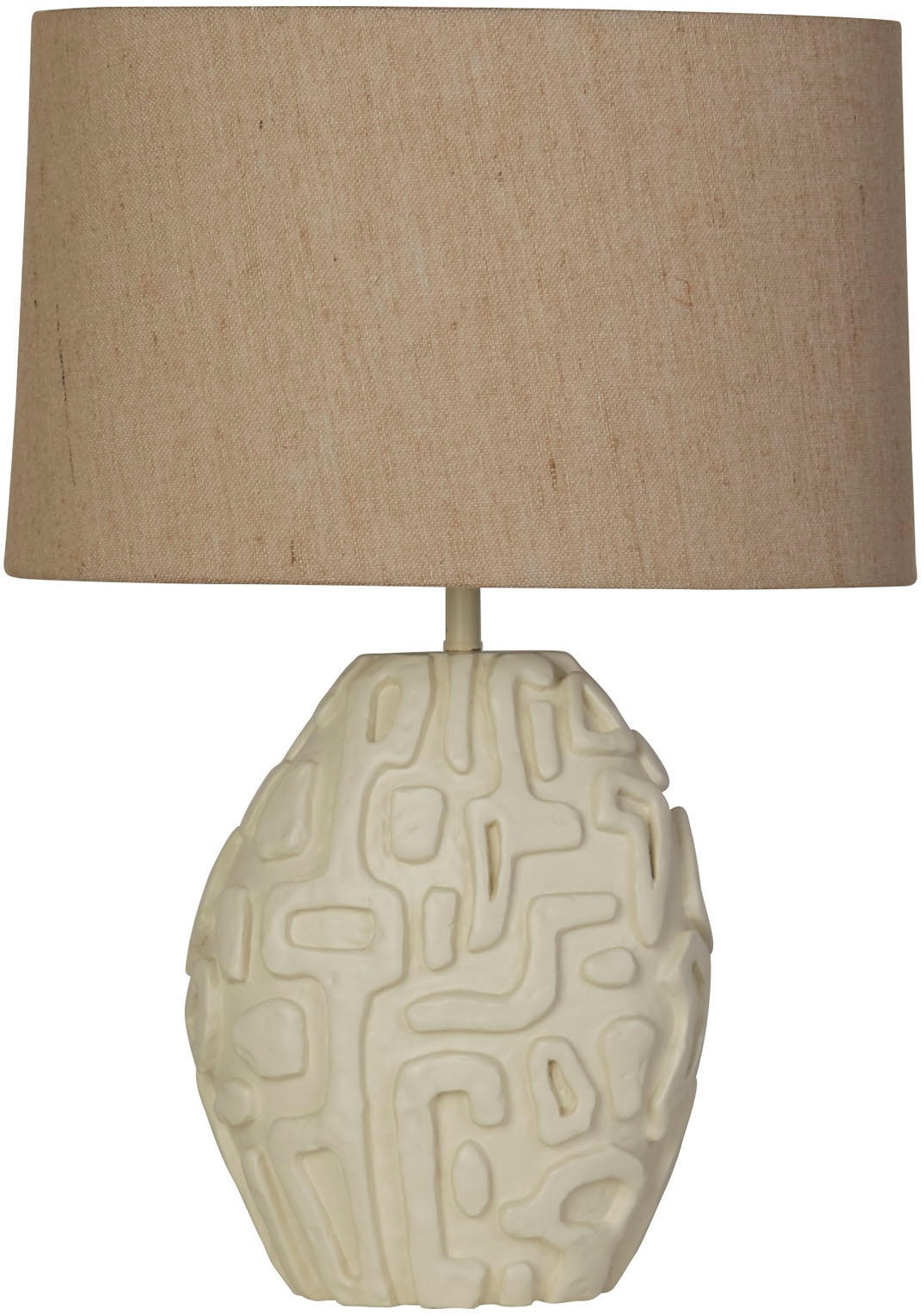 Searchlight LED Bilderleuchte »Adelaide 1Lt Tischlampe, Cremeharz mit weißem Leinen-Shad« E27 1 Stk.