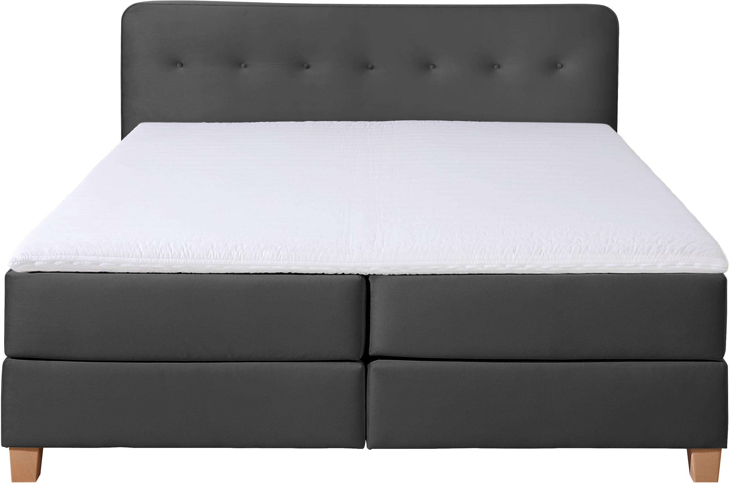 Home affaire Boxspringbett »Fargo«, inkl. Topper, in 3 Matratzenarten, in Samt- oder Strukturstoff