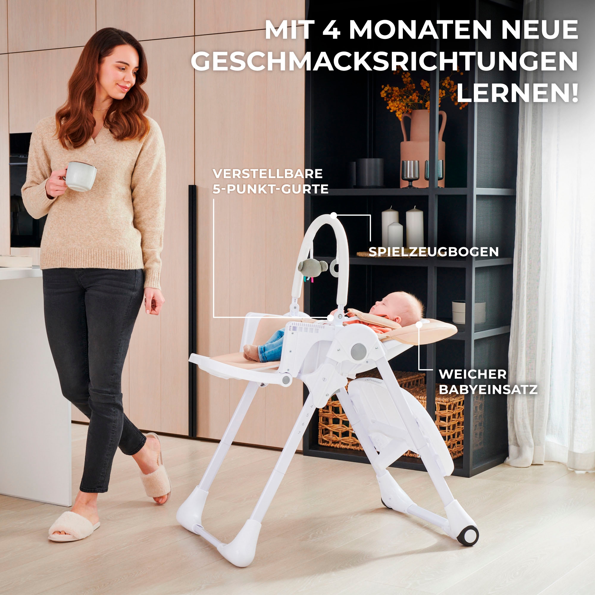 Kinderkraft Hochstuhl »TUMMIE«, mit Liegefunktion