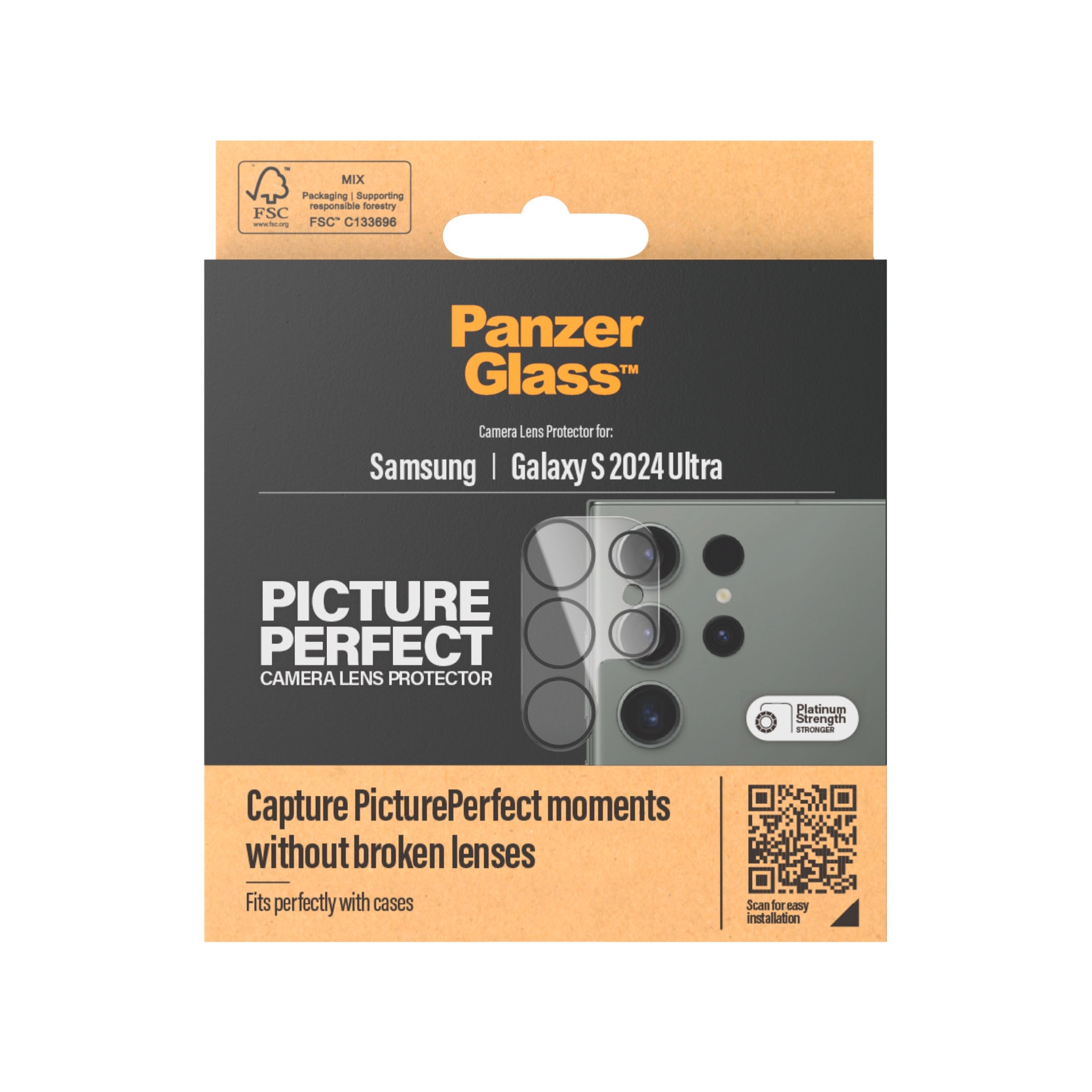 PanzerGlass Kameraschutzglas »PicturePerfect Camera Lens Protector«, für Samsung Galaxy S24 Ultra, Lens Cover, stoßfest, kratzbeständig