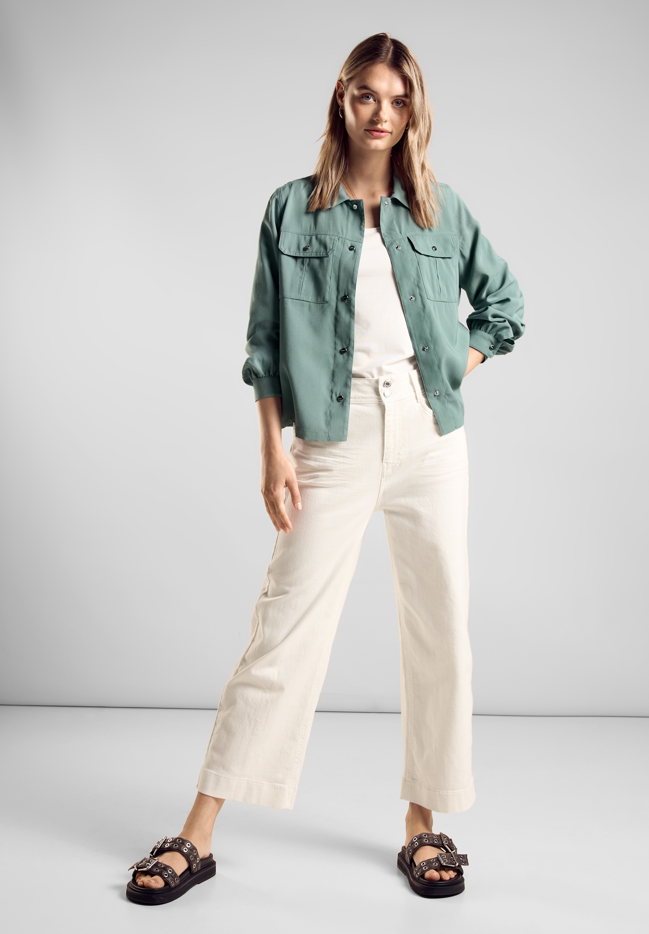 STREET ONE Blouson, ohne Kapuze, in angenehmen Materialmix