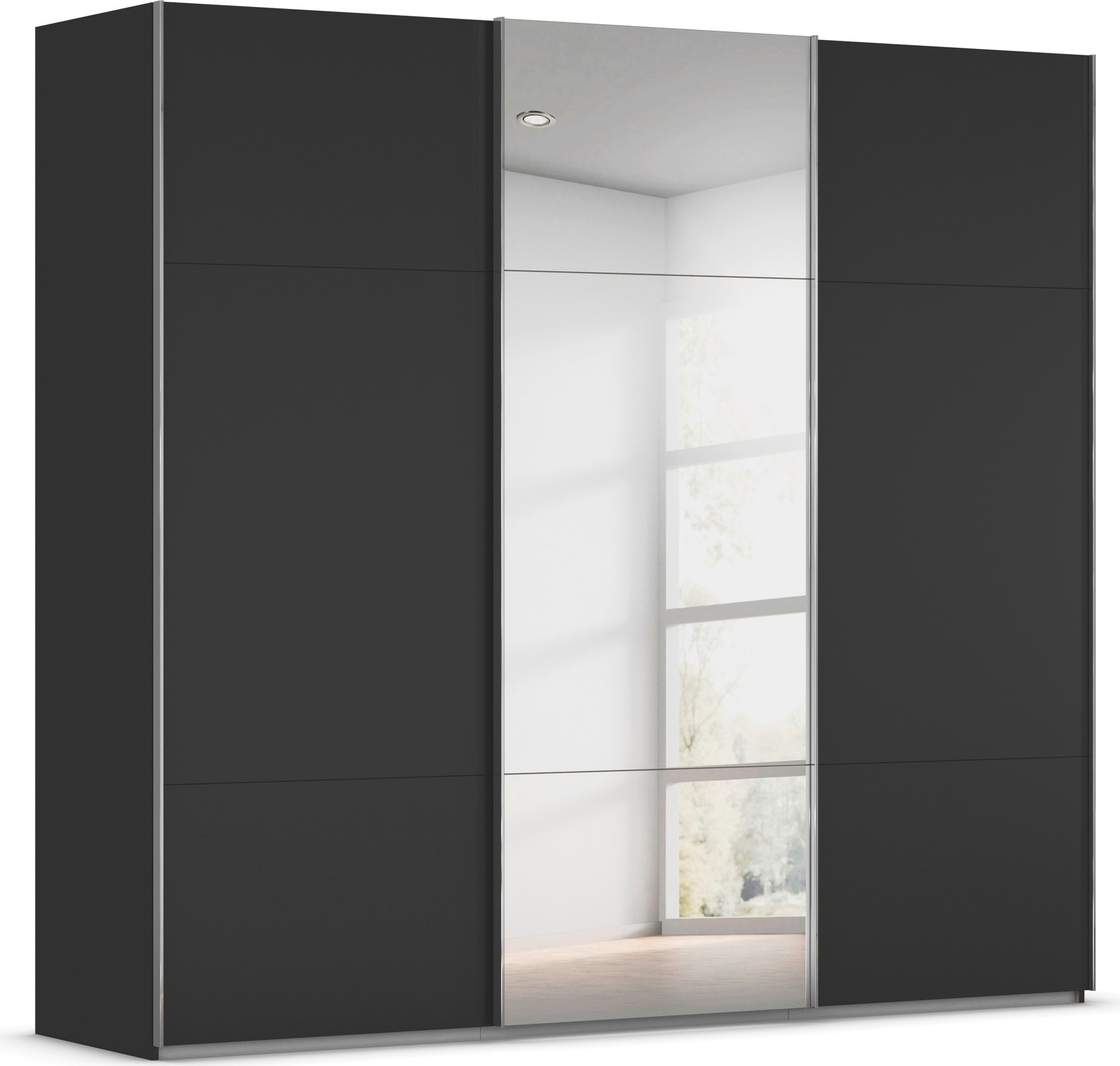 rauch Schwebetürenschrank "Kleiderschrank Schrank Garderobe Schlafzimmerschrank CONTIDO" 3 verschiedene Ausstattungen BASIC/CLASSIC/PREMIUM (inkl. SOFT-CLOSE), aus hochwertigem Material in 6 Breiten 2 Griff-Farben MADE IN GERMANY