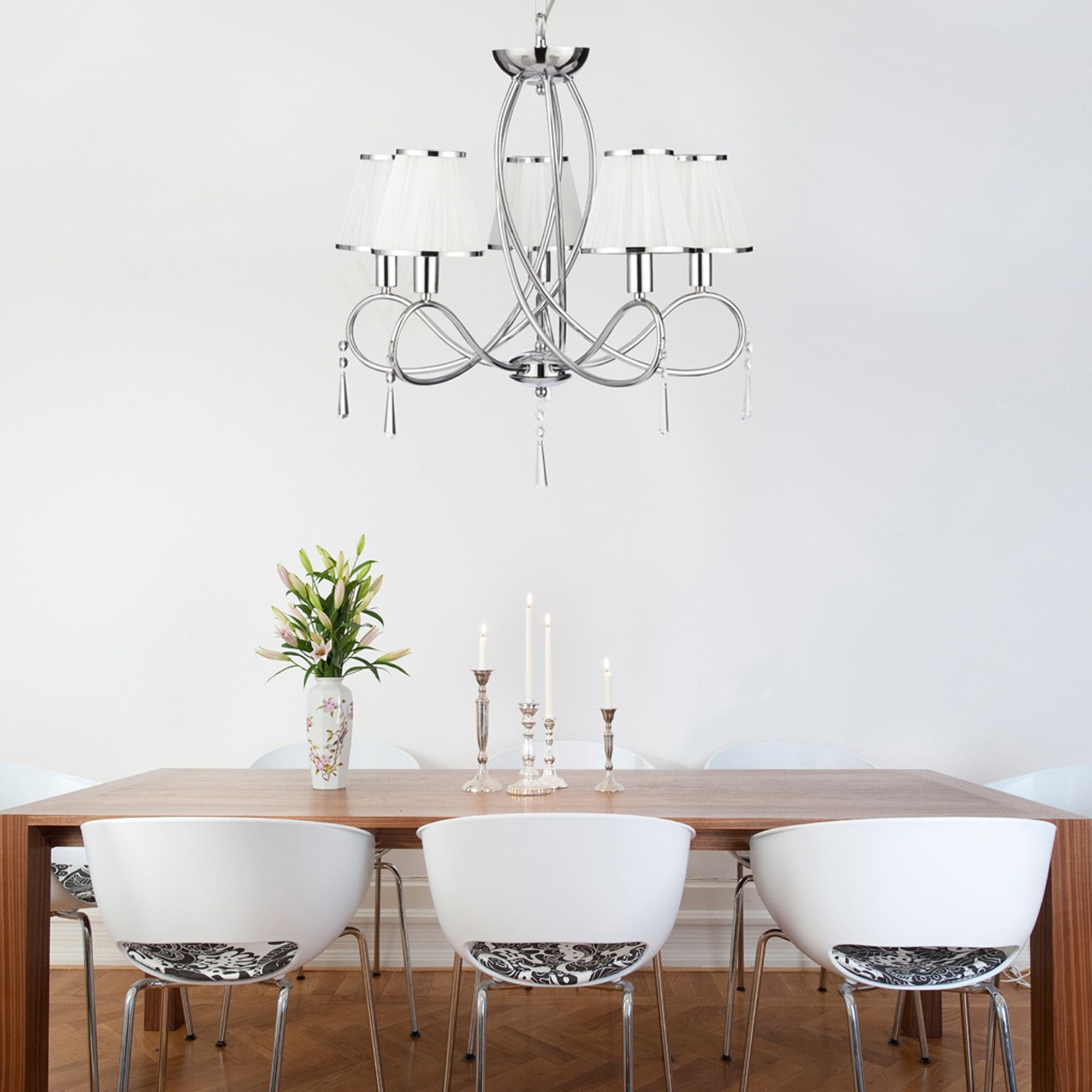 Searchlight Kronleuchter »Hängeleuchte Simplicity, 5-flammig«, 5 flammig, Leuchtmittel E14 | ohne Leuchtmittel, Elegante Optik