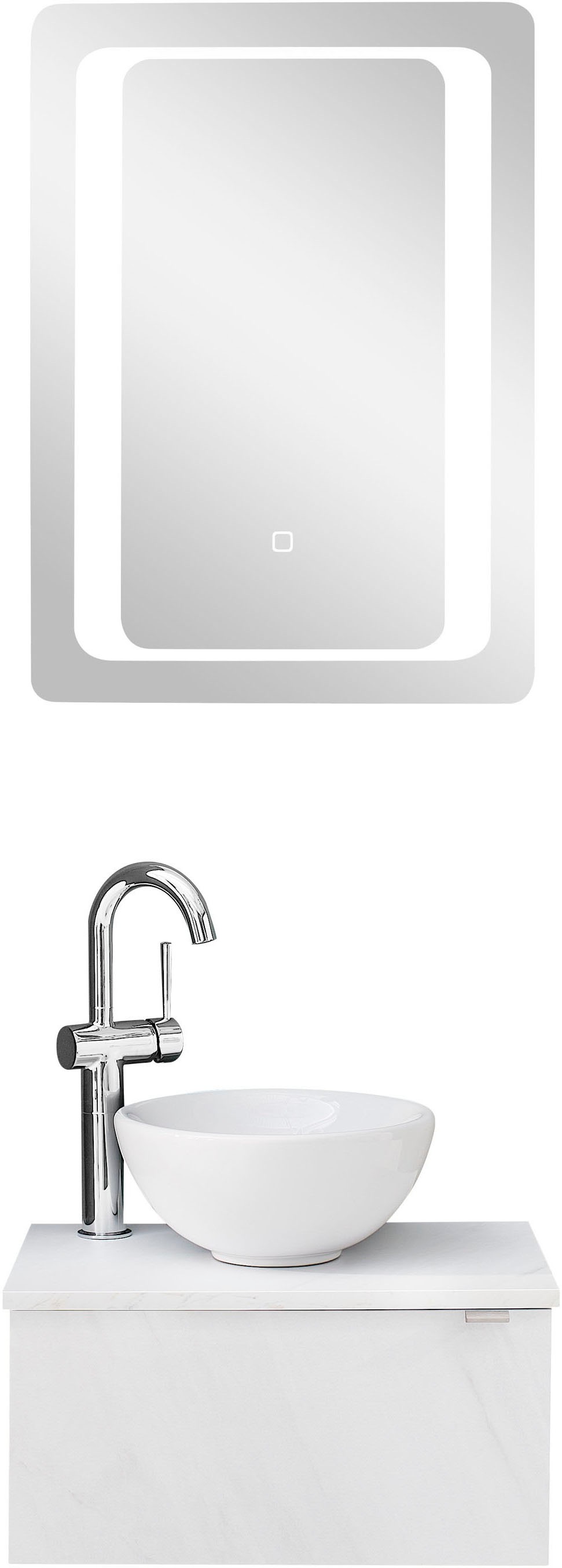 Saphir Badmöbel-Set »Serie 6915«, (4 St.), Gäste-Bad, 51 cm breit, mit LED-Spiegel und 1 Tür