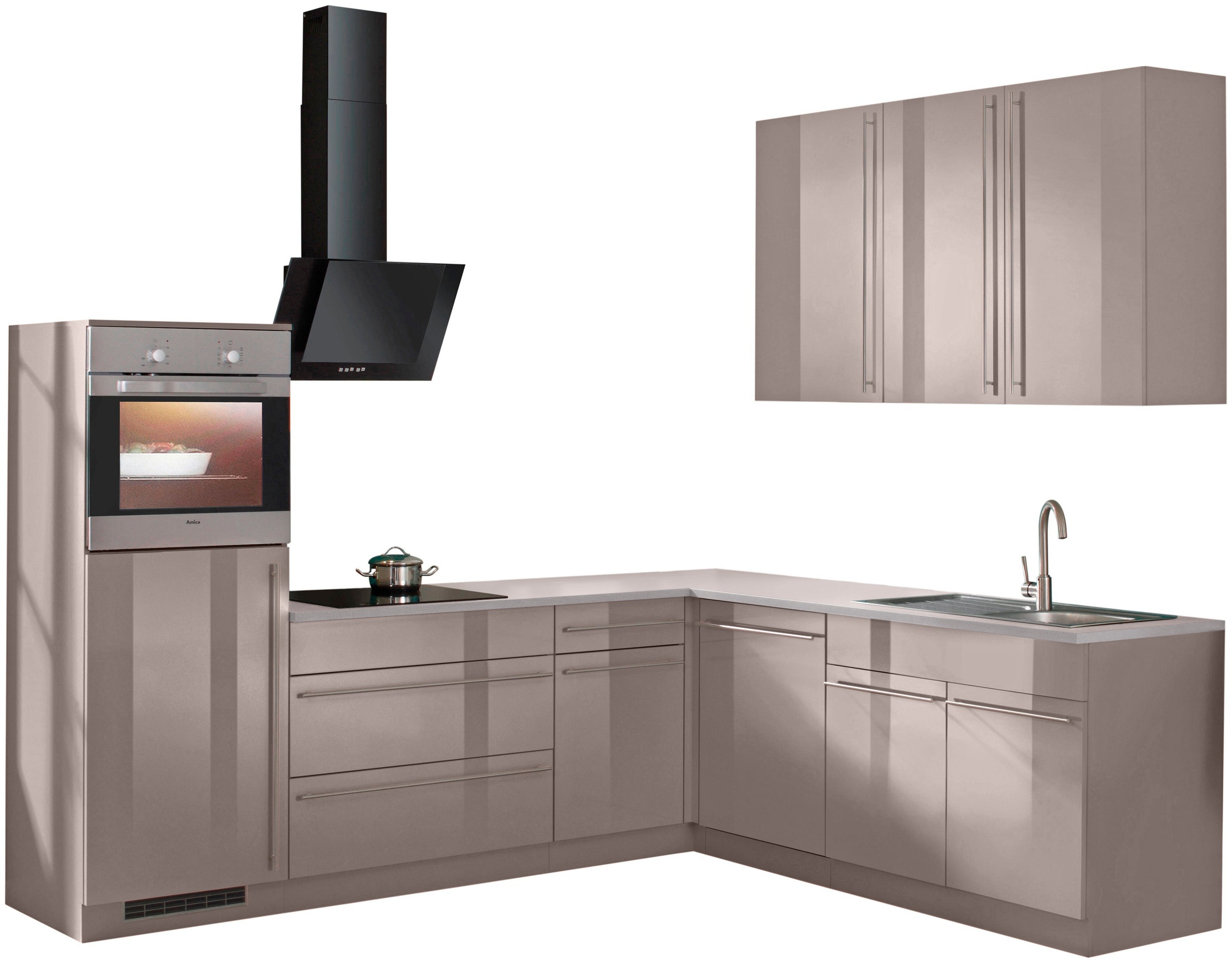 wiho Küchen Winkelküche "Chicago", mit E-Geräten, 260 x 220 cm