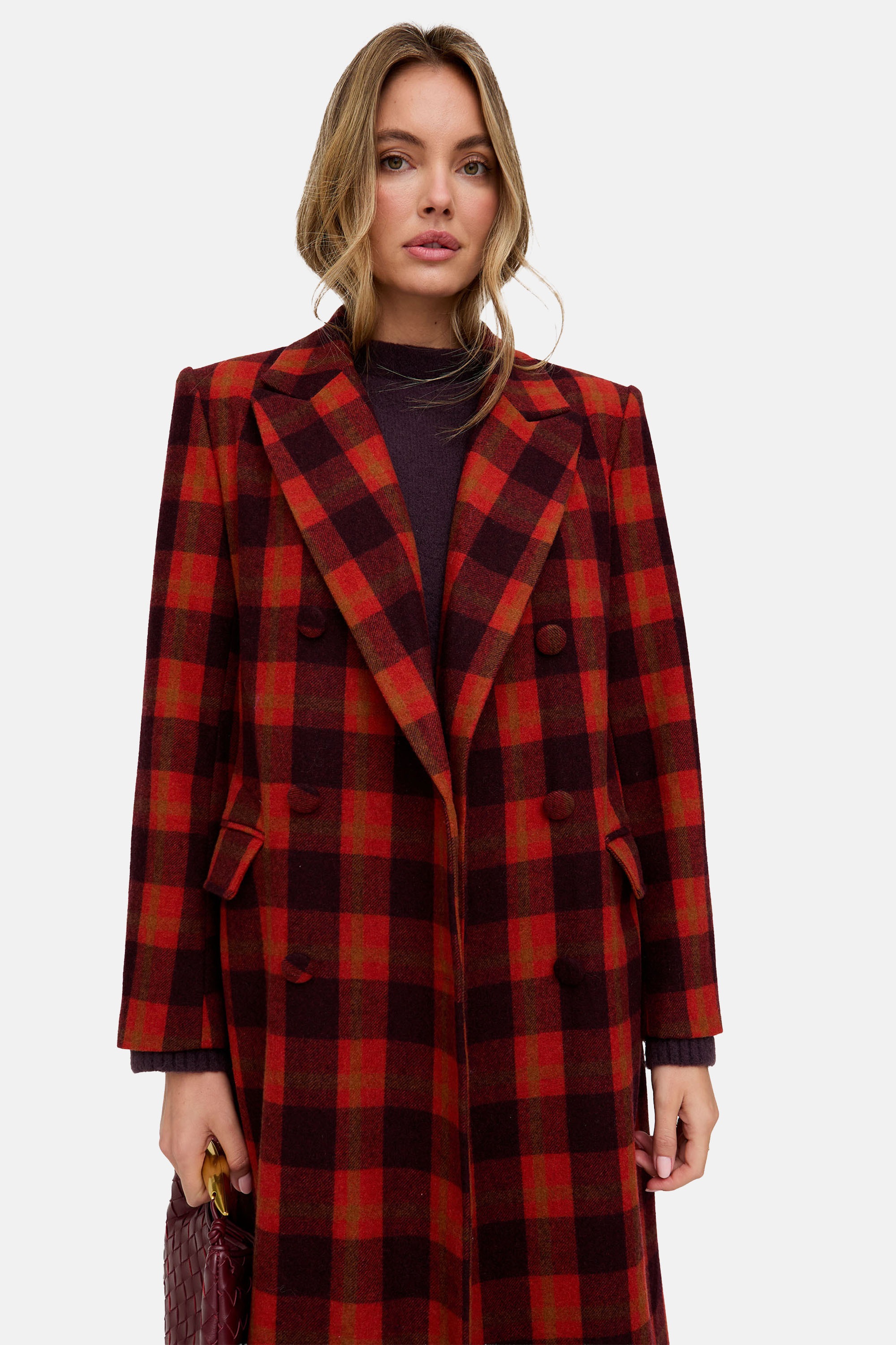 Lily and Lionel Langmantel »Tamara Double Breasted Check Print Coat Damen«
