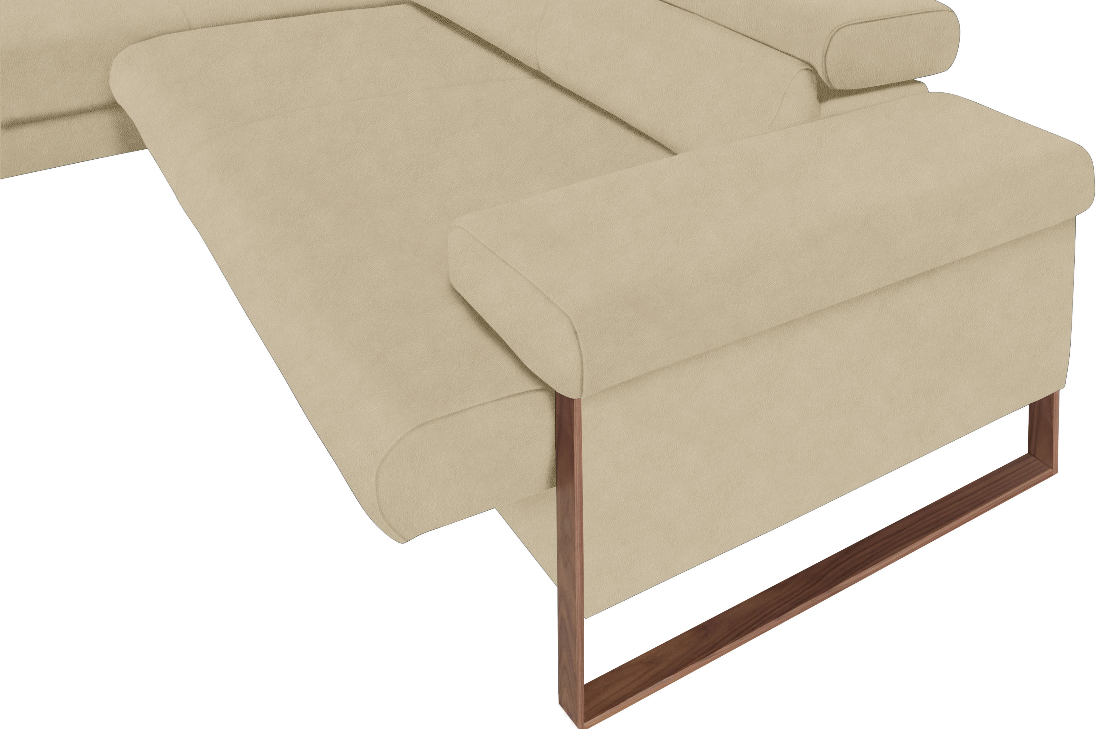 Thumbnail - W.SCHILLIG Ecksofa "finn, Designsofa mit tollem Sitzkomfort, bequem, L-Form", German Design Award 2016, Fußgestell Nussb...