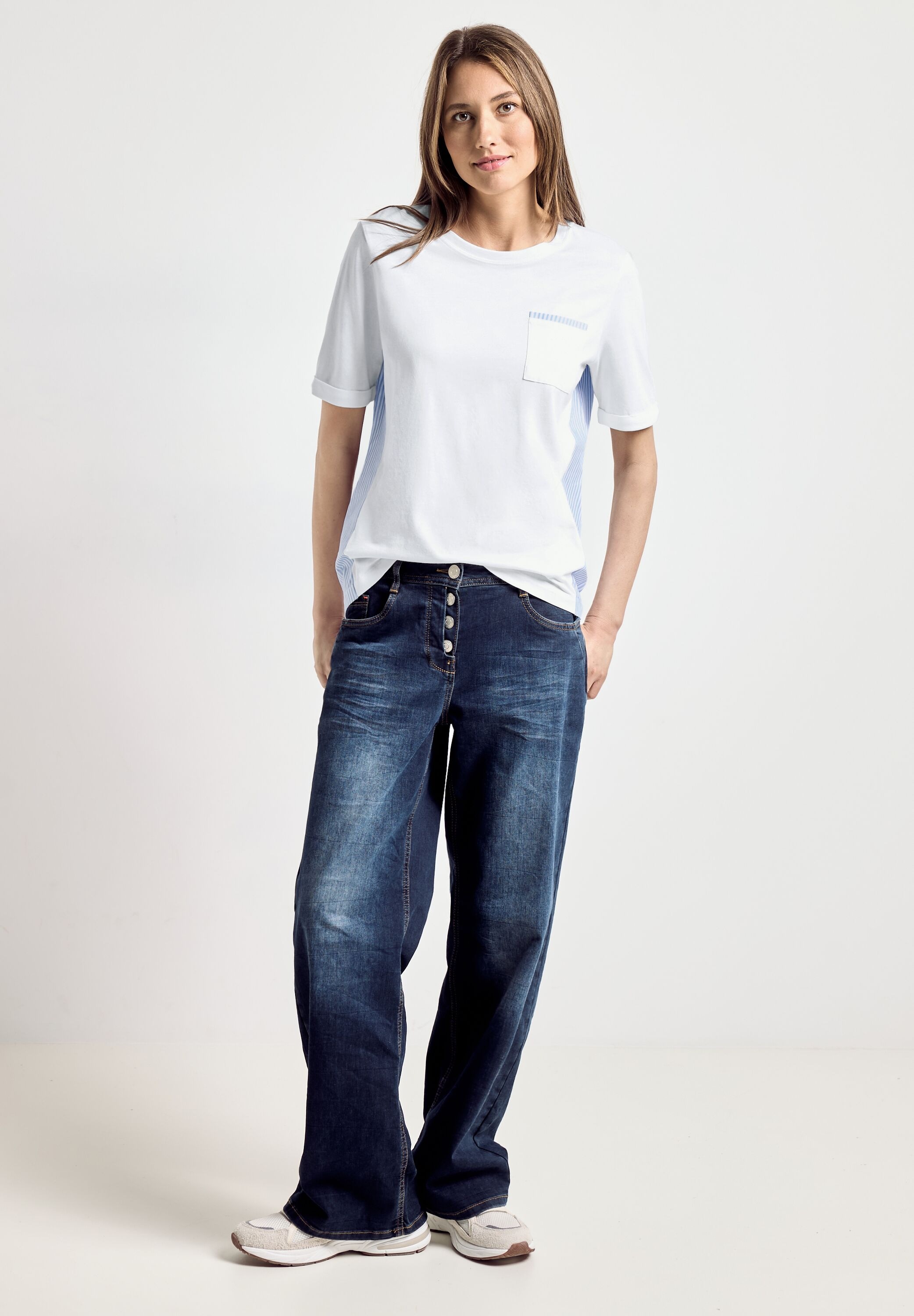 Cecil T-Shirt, aus softem Materialmix