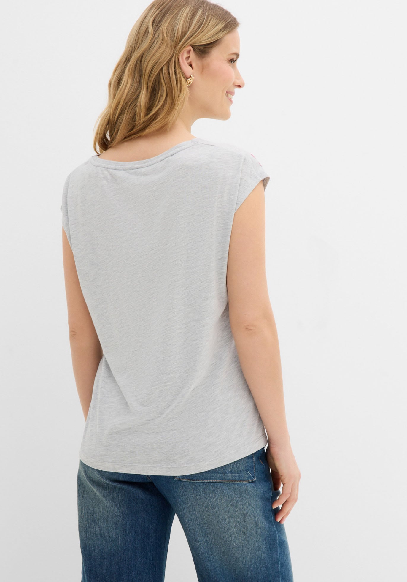 bonprix T-Shirt Slim fit Passform, Kurzarm mit kleinen Flügelärmeln