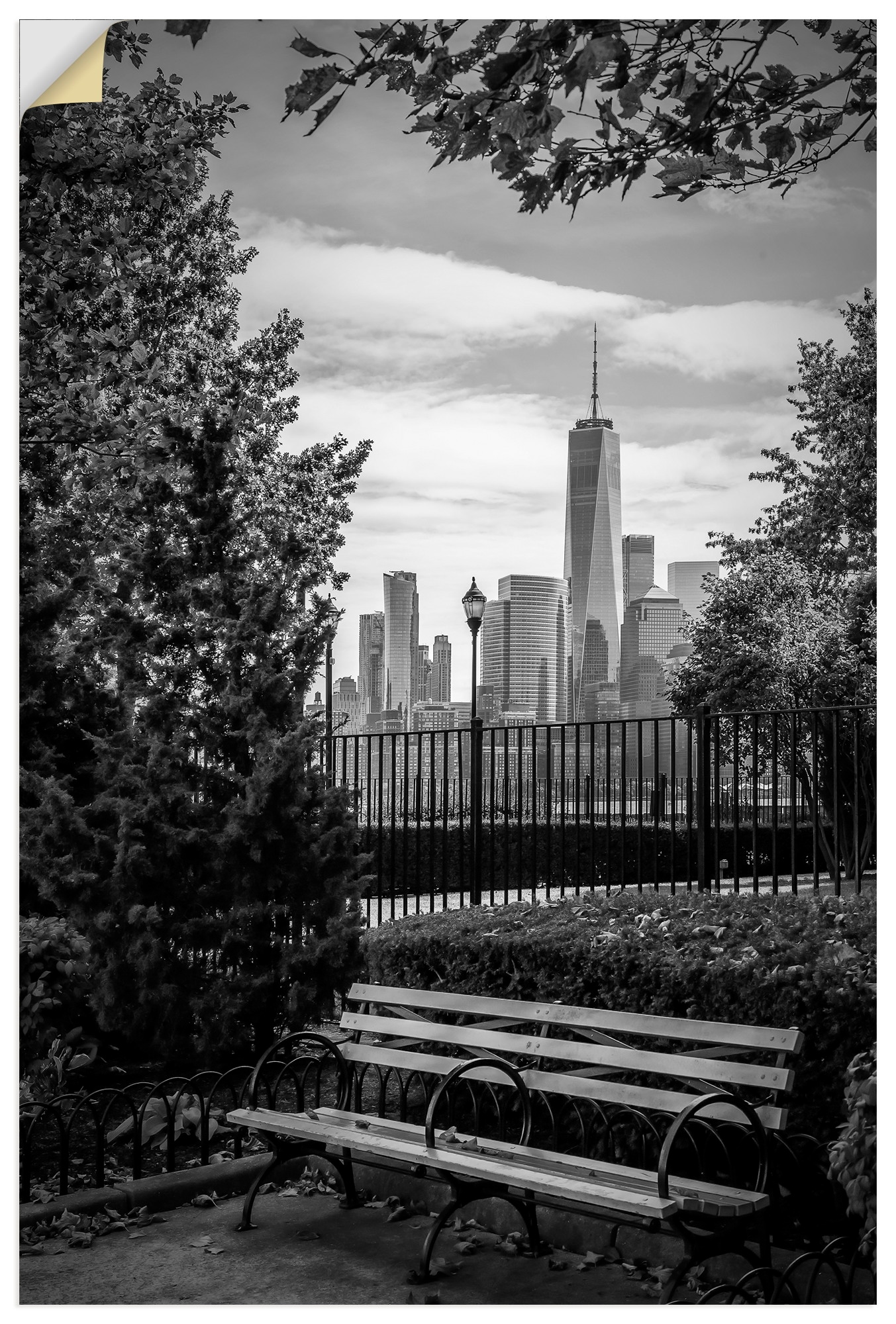 Artland Wandbild "Urbaner Rückzugsort mit NYC-Skyline" 1 Stk. tlg. als Alubild, Leinwandbild, Poster, Wandaufkleber in verschied. Größen