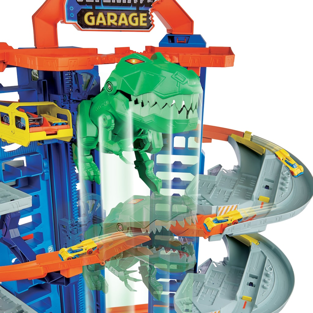 Hot Wheels Autorennbahn »Megacity Parkgarage mit T-Rex-Angriff«