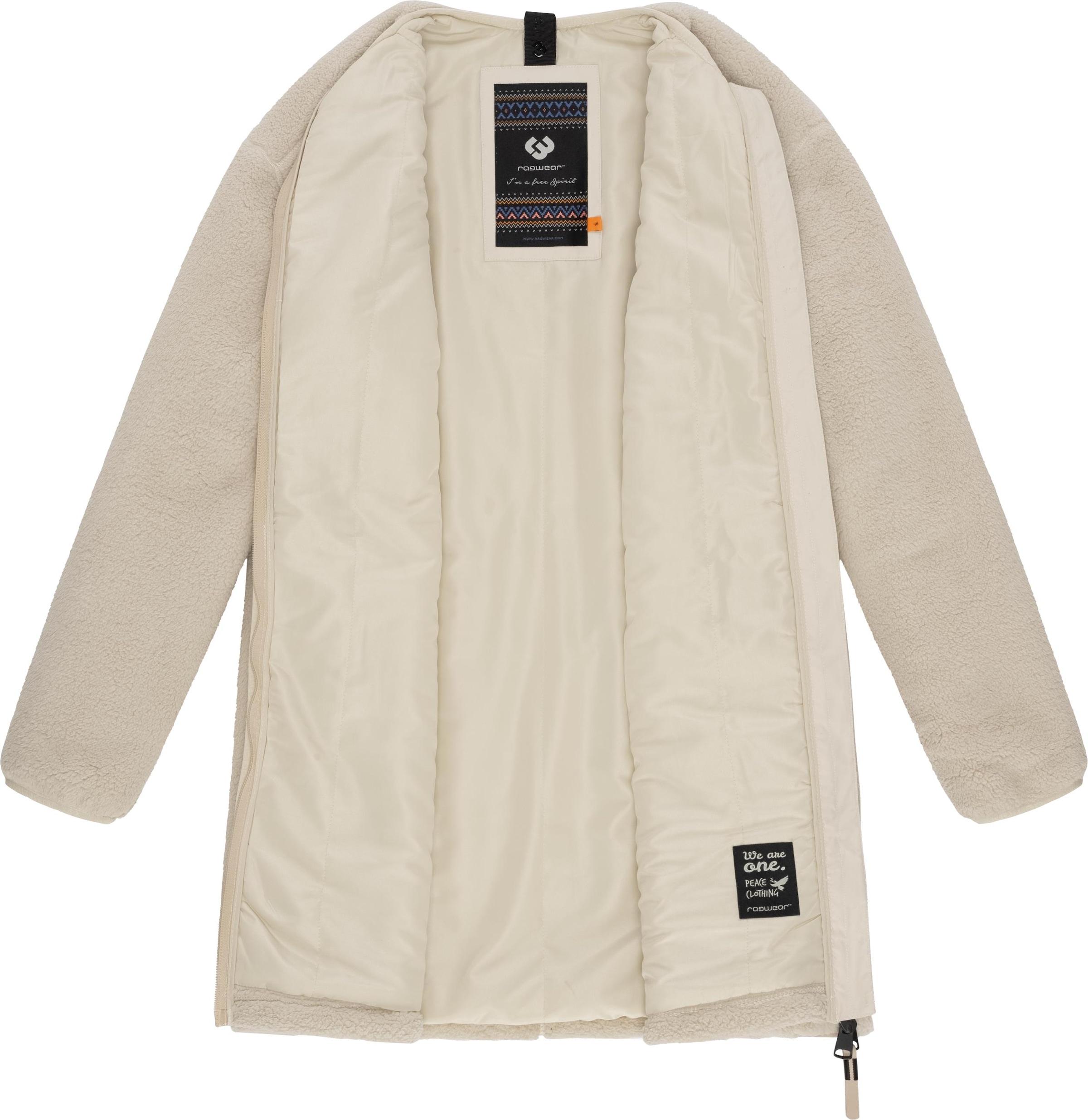 Ragwear Plüschjacke »Fouzy«, ohne Kapuze, flauschige Übergangsjacke aus kuschligem Teddyfleece