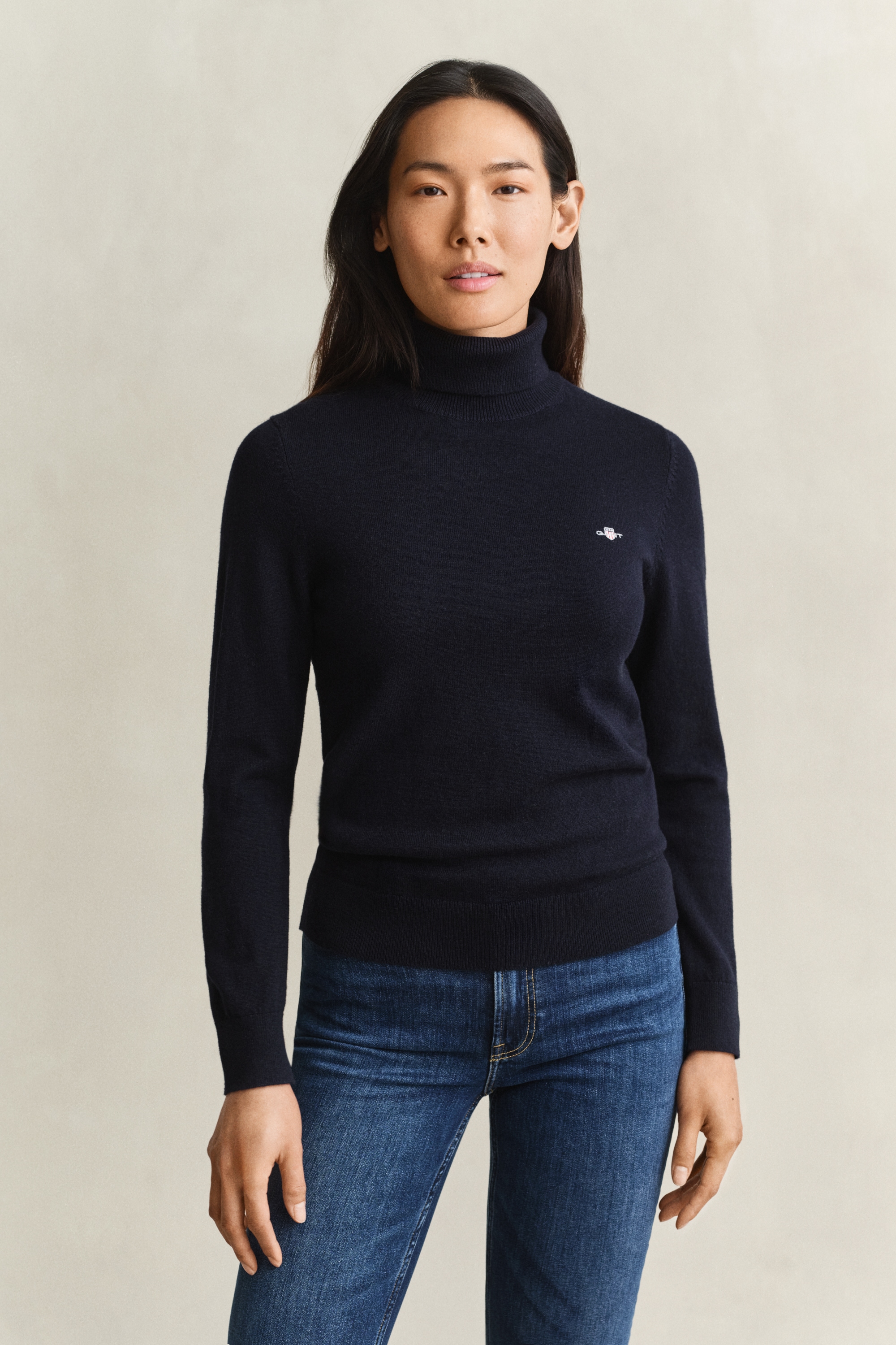 Gant Rollkragenpullover »WOOL COTTON TURTLENECK« normale Passform, unifarben