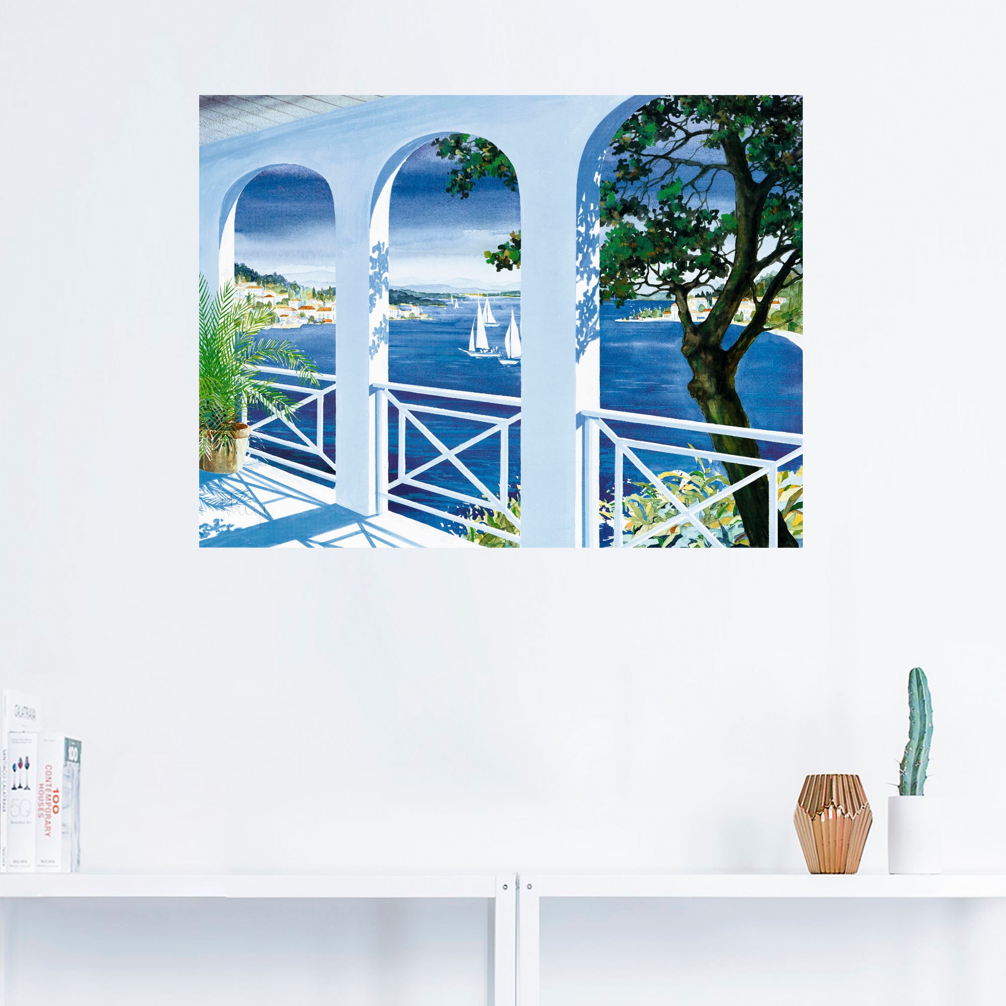 Artland Wandbild "Ansicht mit Tulpen", Fensterblick, (1 St.), als Leinwandb günstig online kaufen