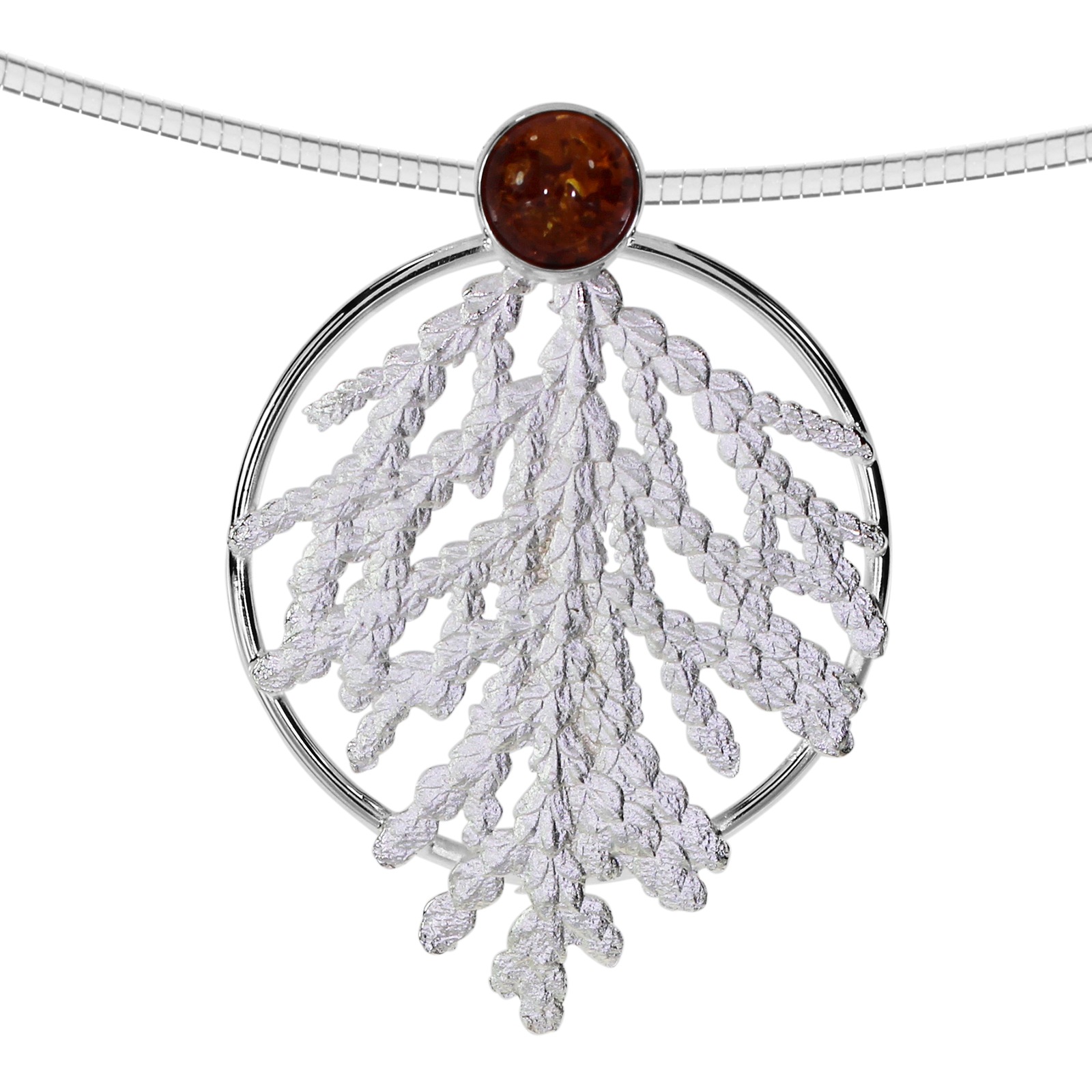 OSTSEE-SCHMUCK Damen Halsreif "Ostsee-Schmuck Halsreif mit Anhänger", 45cm, Silber 925 (Sterlingsilber), L: 42, silber, Silber 925 (Sterlingsilber),