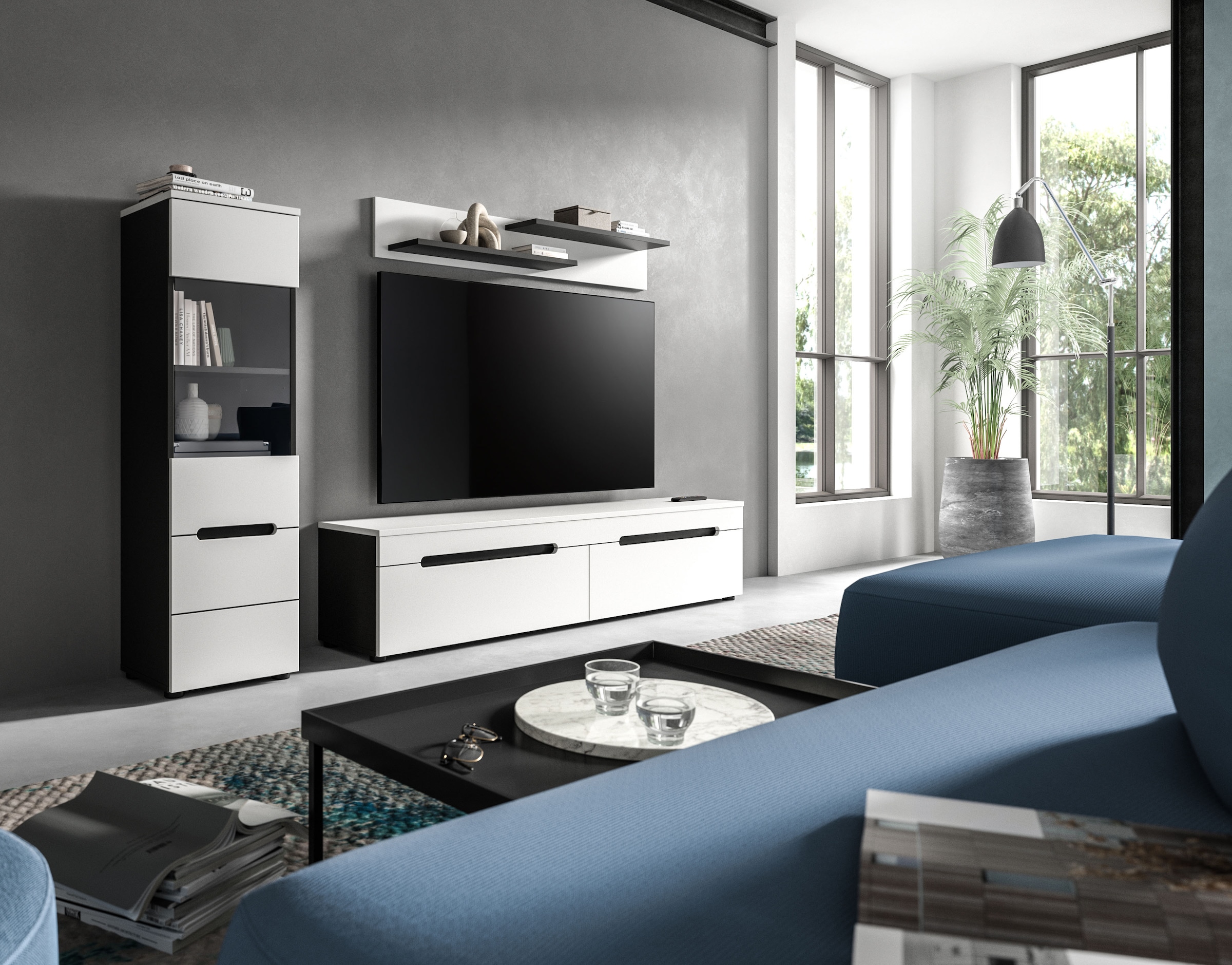 INOSIGN Vitrine »REHAT, TOPSELLER!, Höhe 125 cm, 1 Glastür, 1 Böden, 3 Fächer« stehend und hängend montierbar, 1 Stk. tlg. Vitrinenschrank, Schrank, Glasvitrine, Wohnzimmervitrine