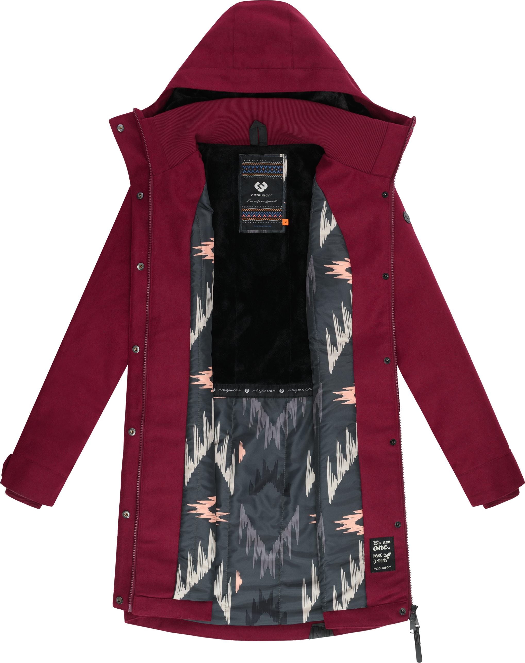 Ragwear Wintermantel »Jannisa Coat« Klassischer Damen Kurzmantel mit Kapuze