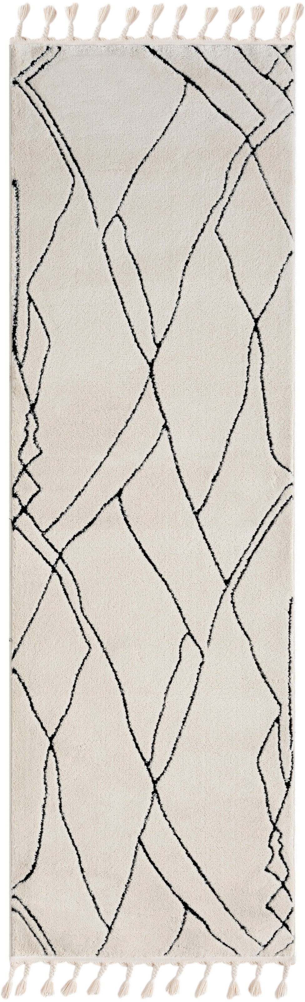 Myflair Möbel & Accessoires Hochflor-Läufer »Moroccan Drawline«, rechteckig, 24 mm Höhe, modern, marokkanisches Design, flauschig weich durch Hochflor