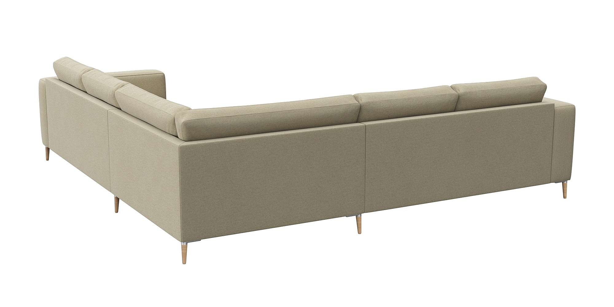 FLEXLUX Ecksofa »Fiore, gleichschenklig, super Sitzkomfort durch Kaltschaum im Sitz«, breite Armlehnen, Füße Alu+ Eiche, L-Form