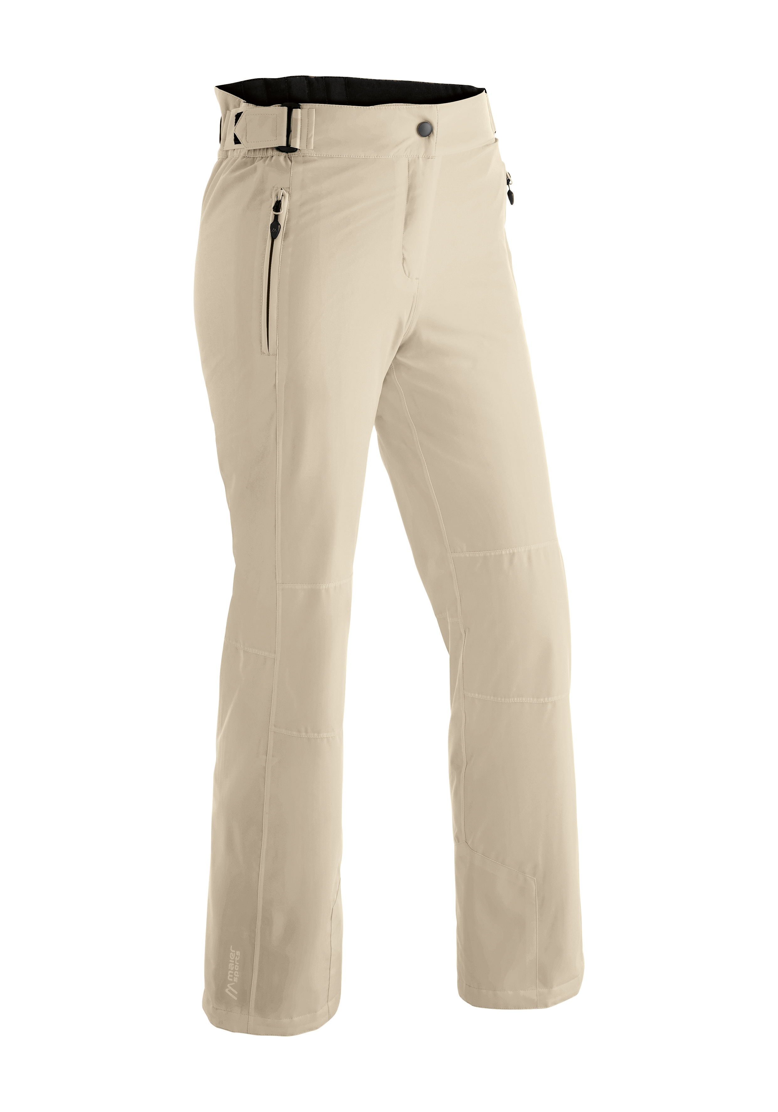 MAIER SPORTS Damen Skihose "Vroni slim 2.0"beige, Gr. 23, 100% Polyester, Hosen, Damen Schneehose, wind- und wasserdicht, 2 RV-Taschen, Slim Fit